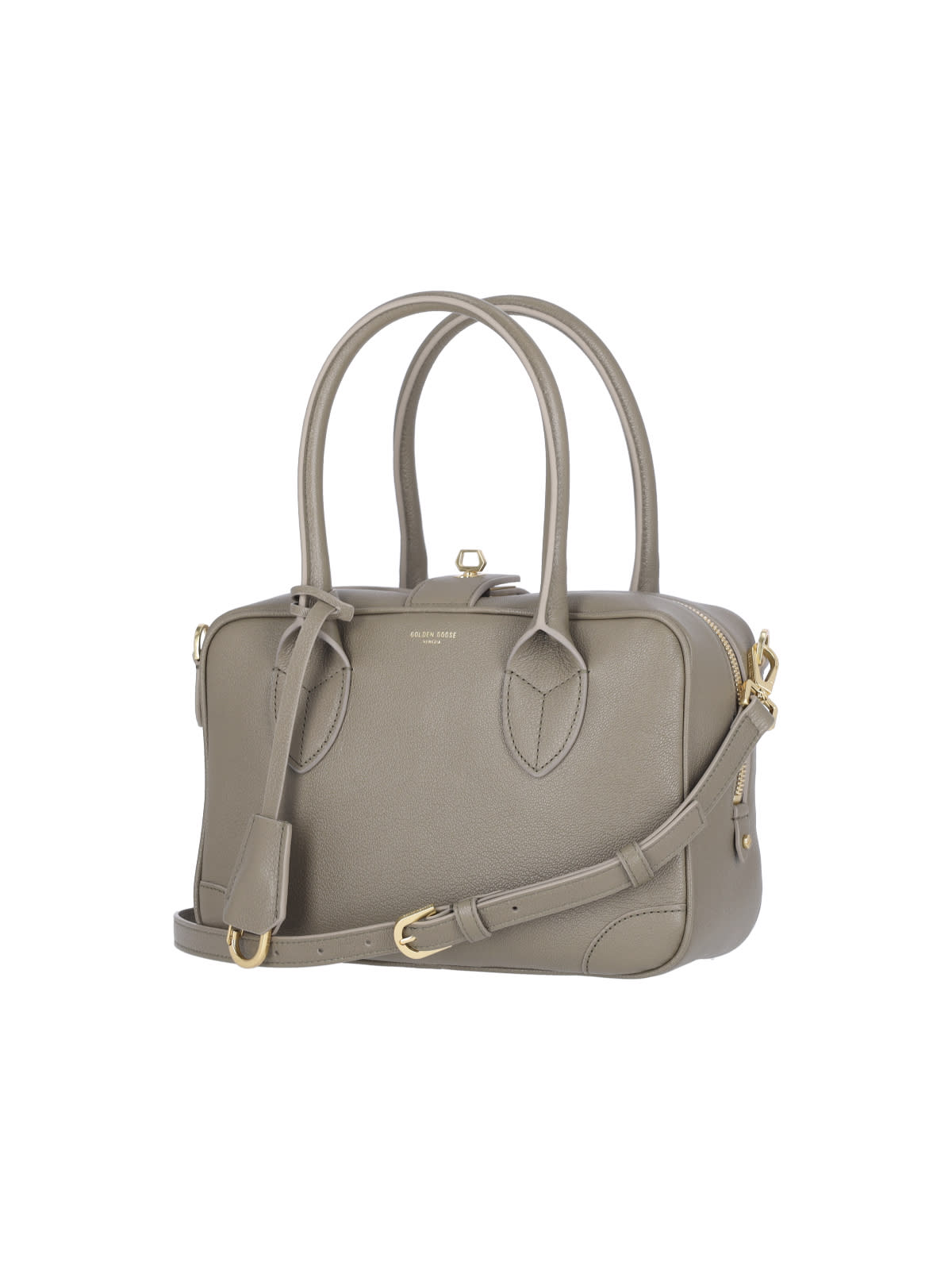 Golden Goose Logo Handbag In Gray