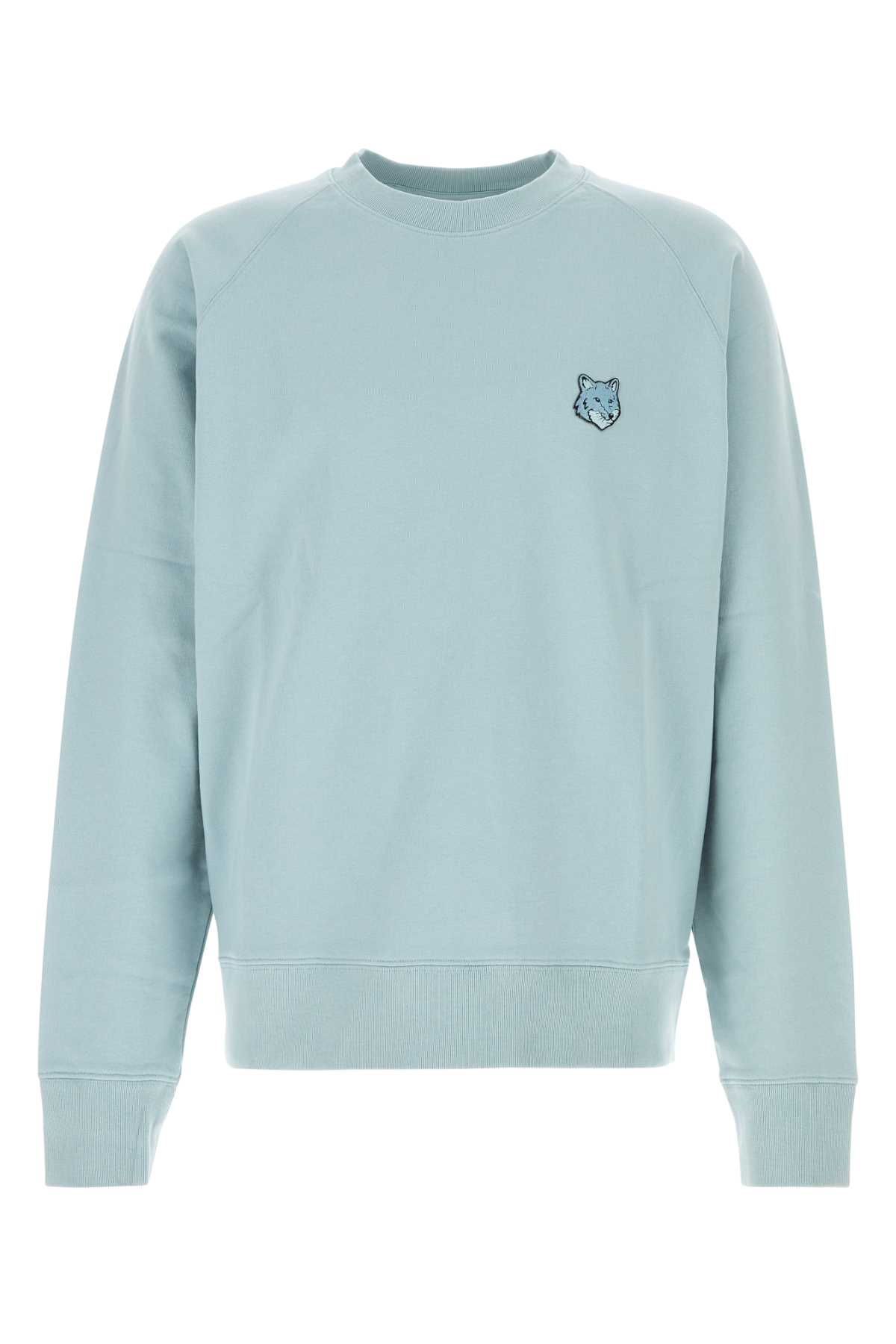 Shop Maison Kitsuné Light Blue Cotton Sweatshirt In Placid