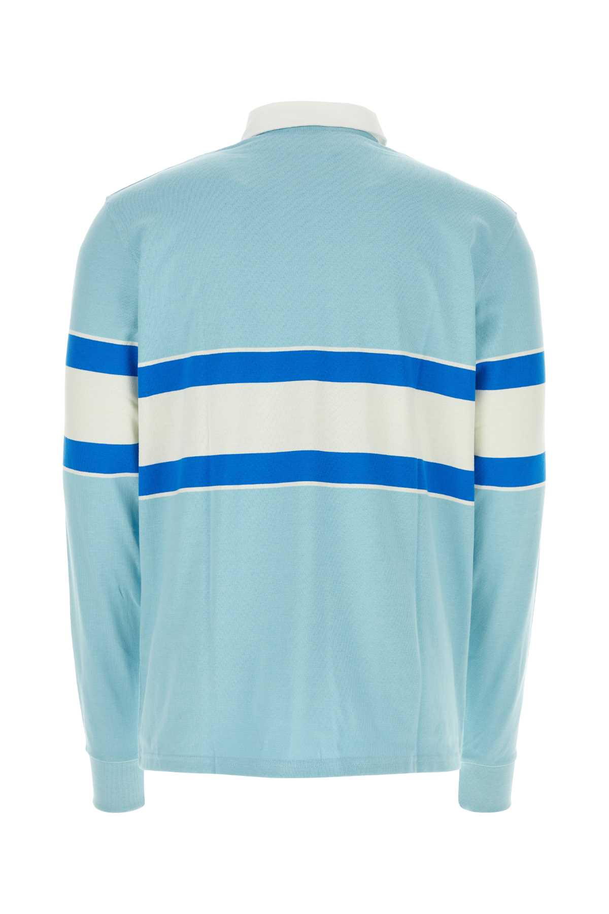 Shop Drôle De Monsieur Light Blue Cotton Polo Shirt