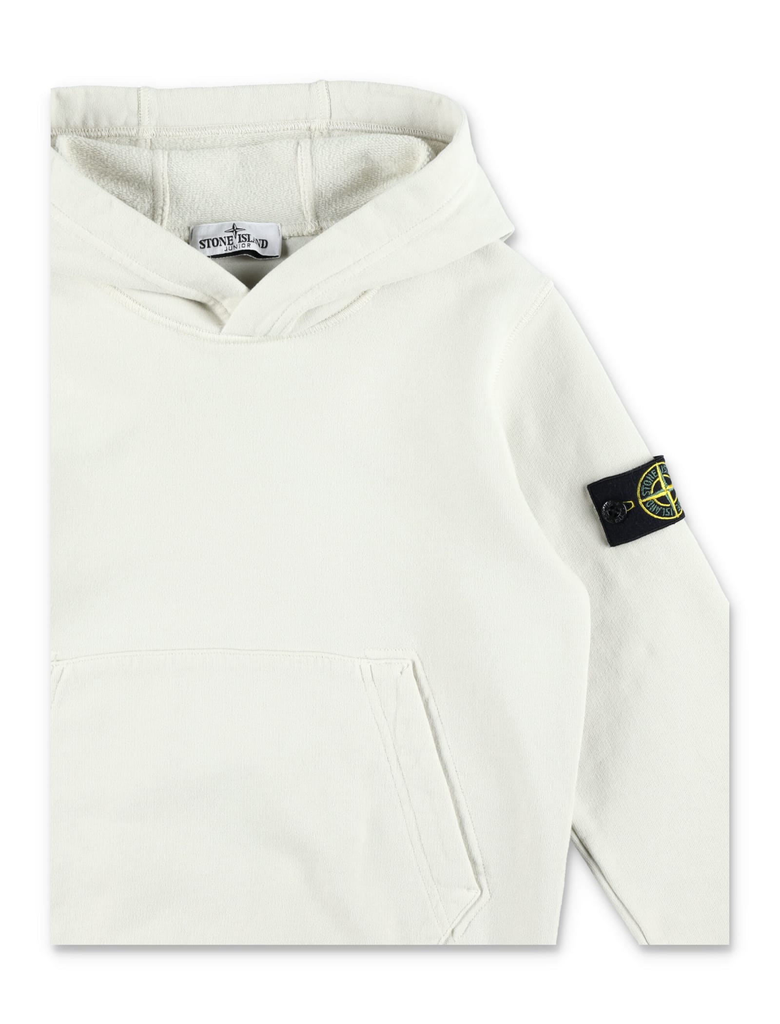 Shop Stone Island Junior Hoodie Basic In Stucco