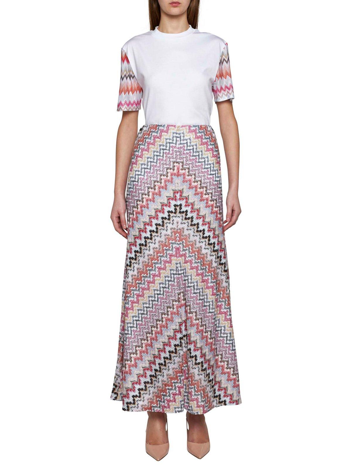 Shop Missoni All-over Patterned Maxi Skirt In Pink