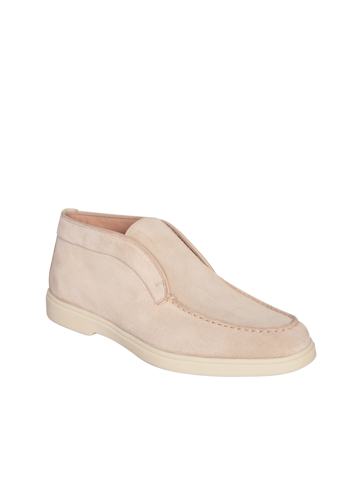 Santoni Suede Low-top Loafers Rubber Sole In Pink