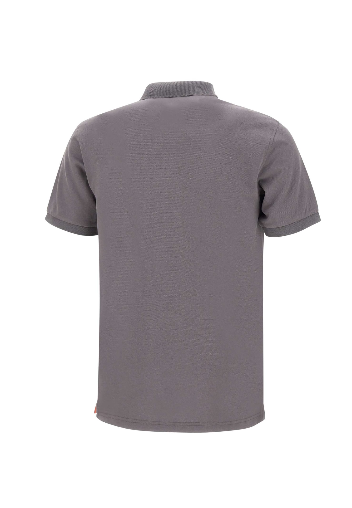 Shop Sun 68 Solid Cotton Piquet Polo Shirt In Grey