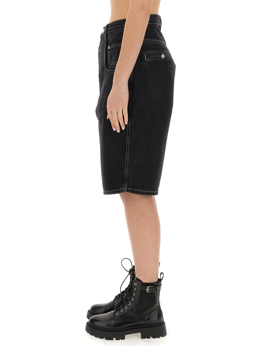 Shop M05ch1n0 Jeans Denim Cargo Shorts In Black