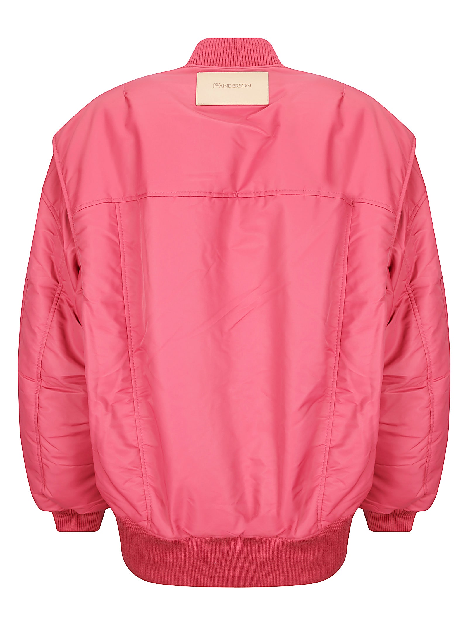 Jw Anderson Oversized Curved Hem Bomber Jacket In Red
