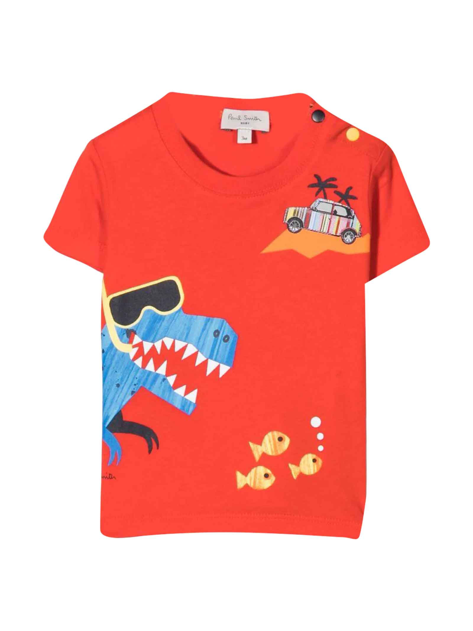 Paul Smith Junior Red Baby Boy T-shirt With Print