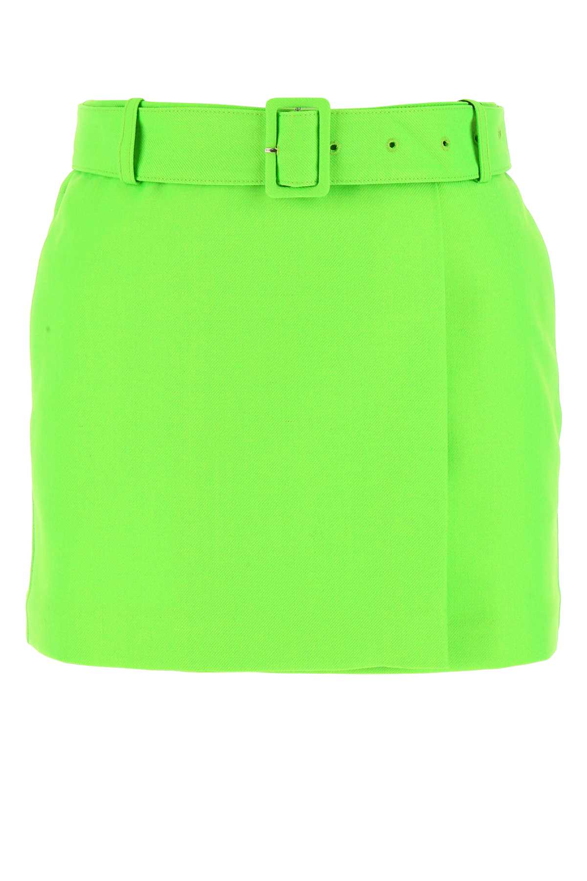 Fluo Green Wool Mini Skirt