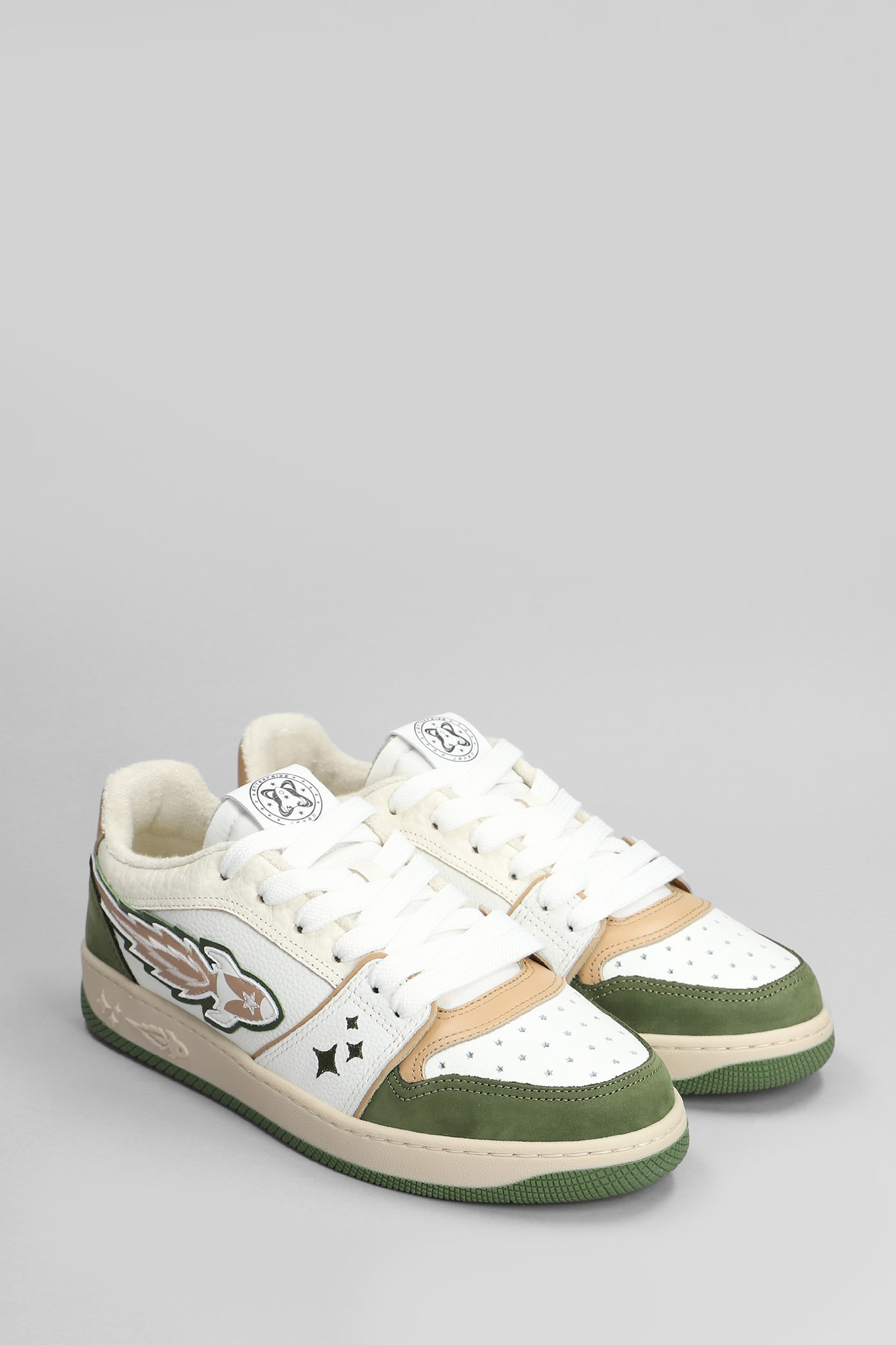 Shop Enterprise Japan Egg Rocket Sneakers In White Leather