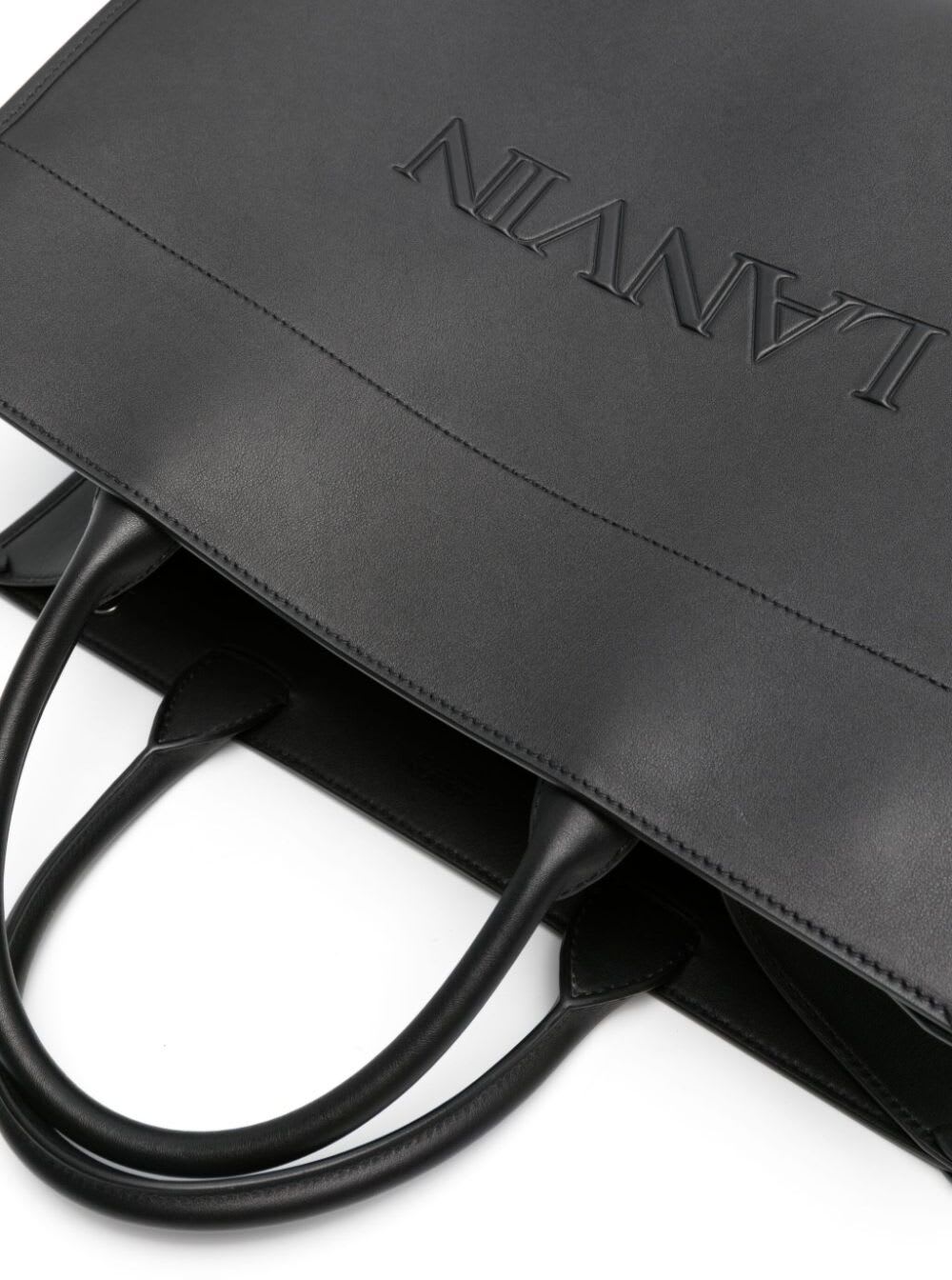 Shop Lanvin Tote Bag Mm With Strap In Black