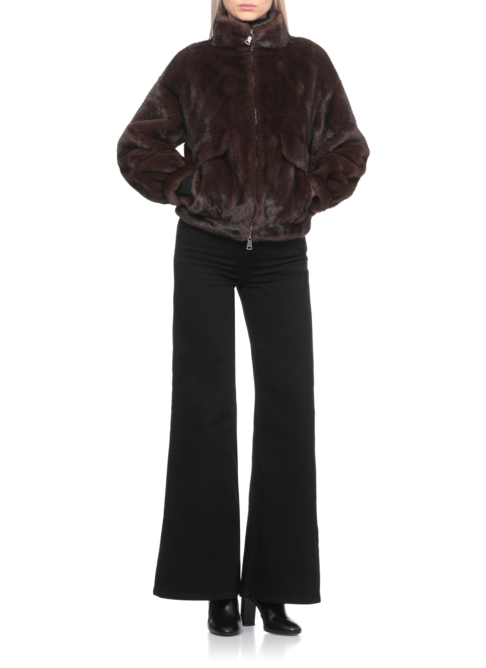 Betta Corradi Faux Fur Coat In Brown