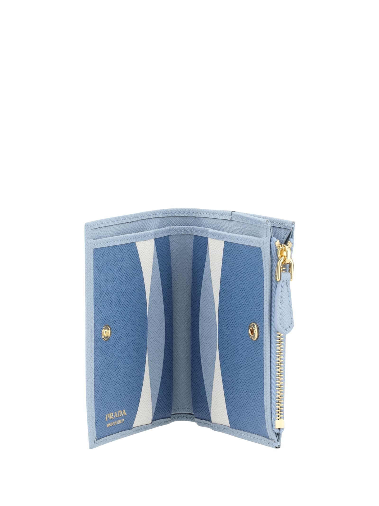 Prada Bifold Wallet In Celeste+onda