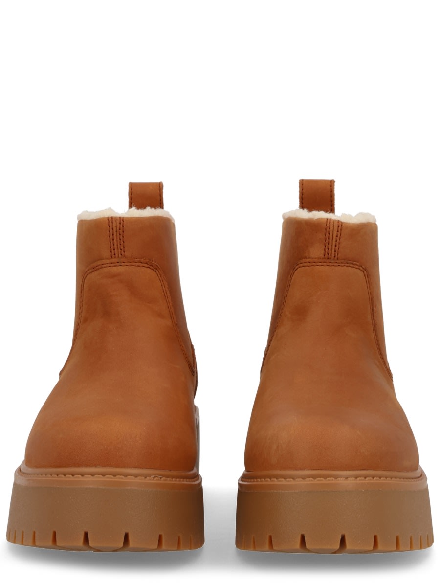 Timberland Ankle Boots With Lug Sole And Pull Tab In Brown