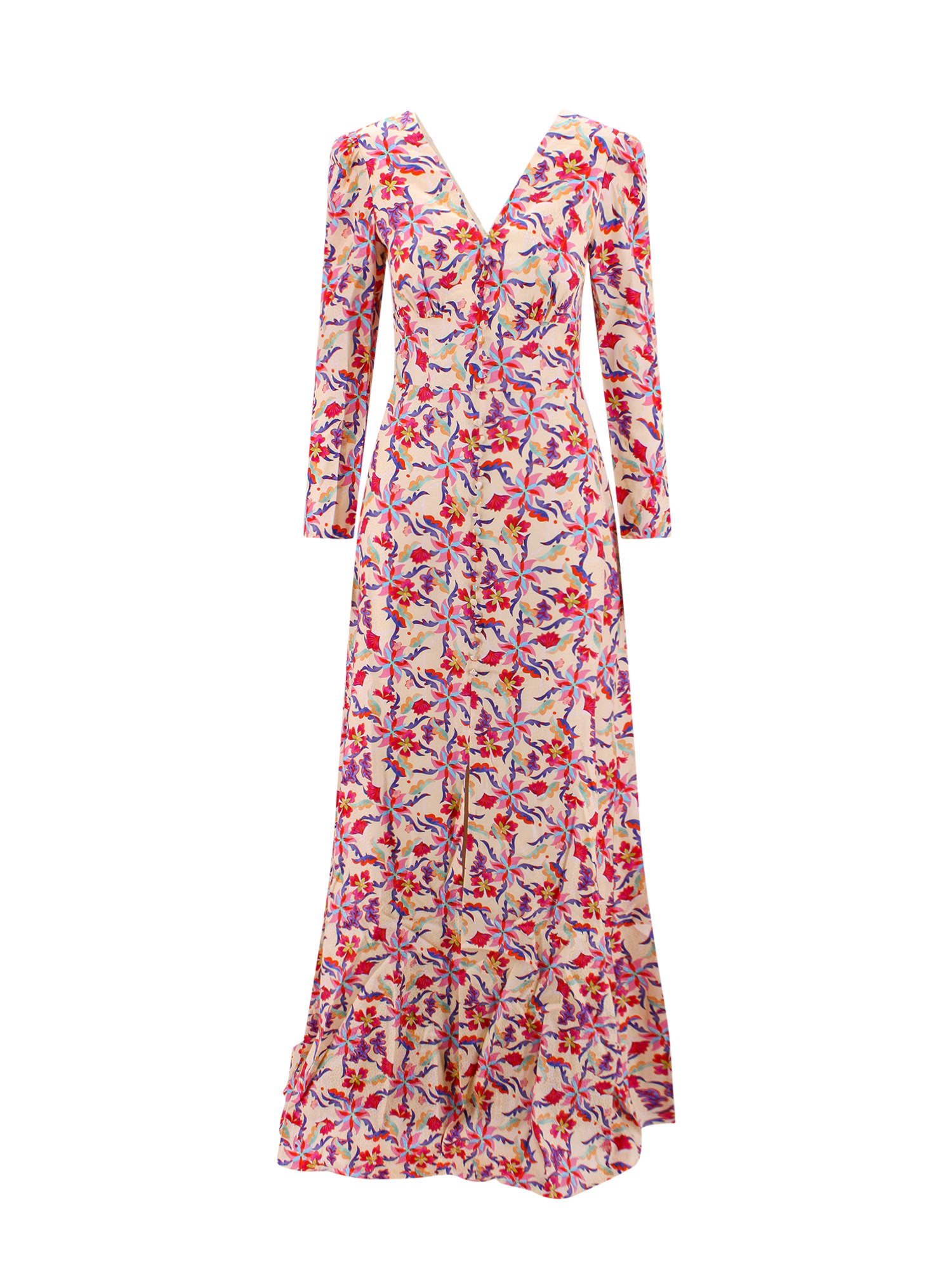 Shop Saloni Margot Dress In Freesia Bloom