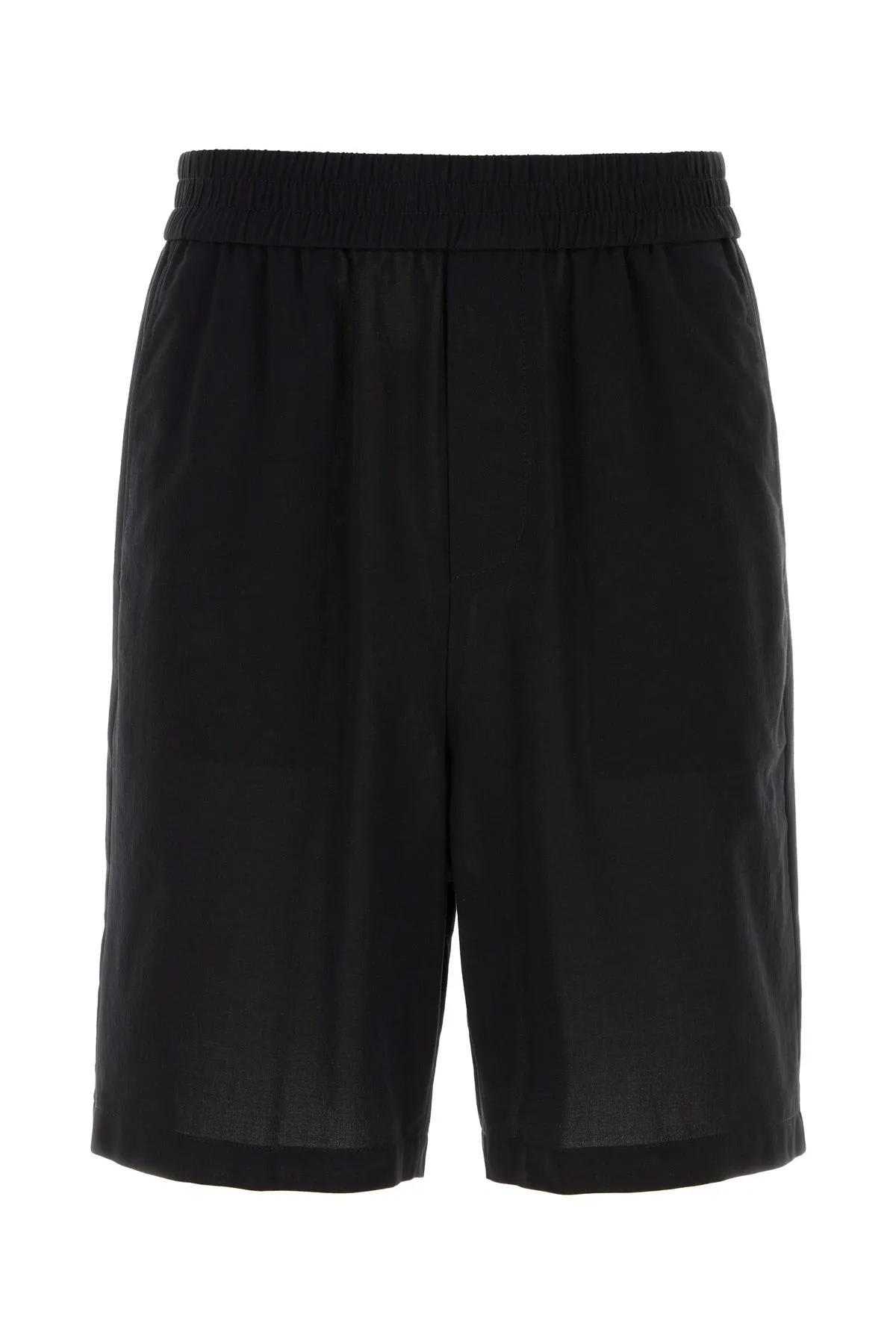 Shop Ami Alexandre Mattiussi Black Cotton Bermuda Shorts