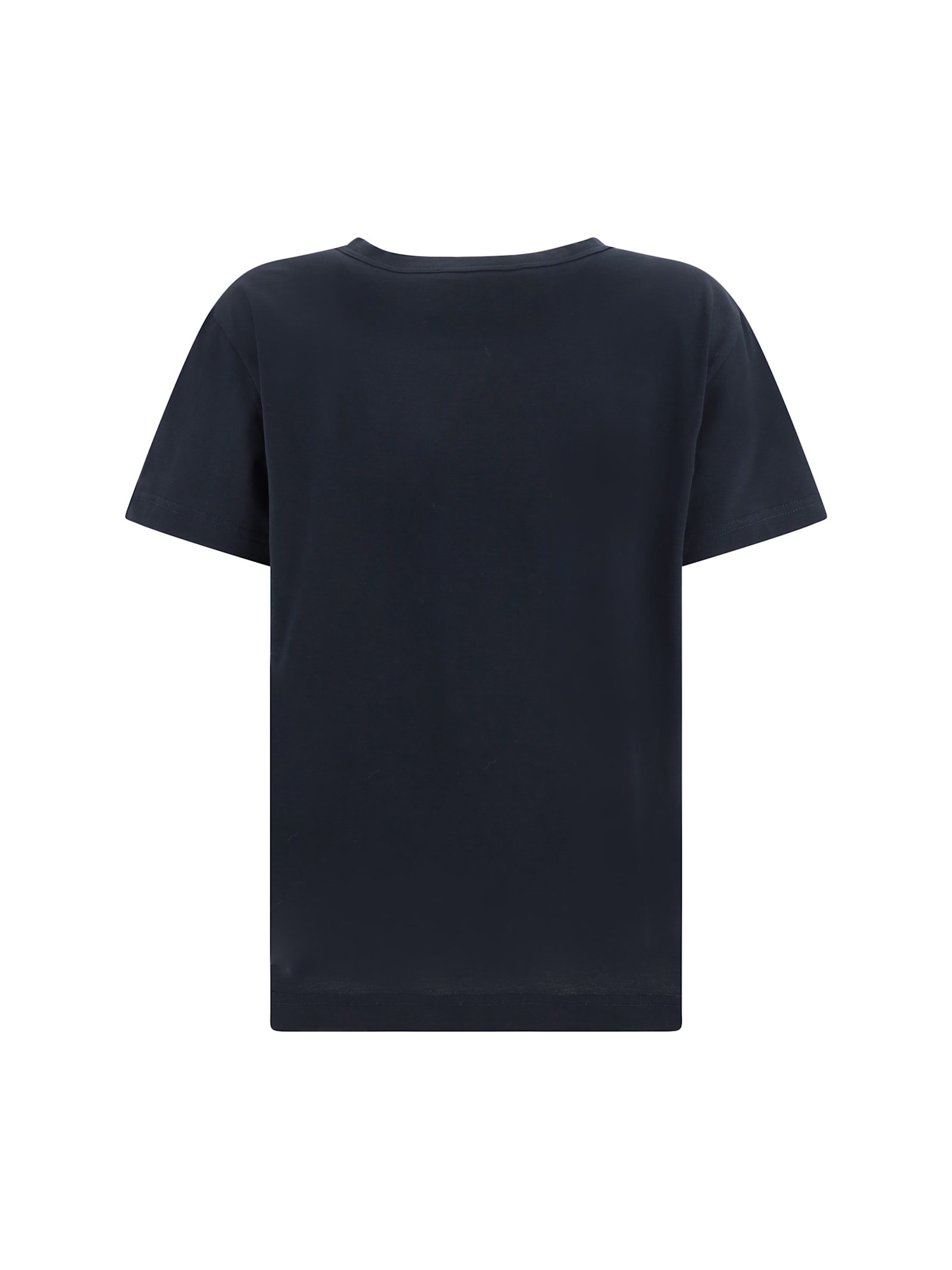 Fabiana Filippi Rhinestone Embellished Crew Neck T-shirt In Blu Notte