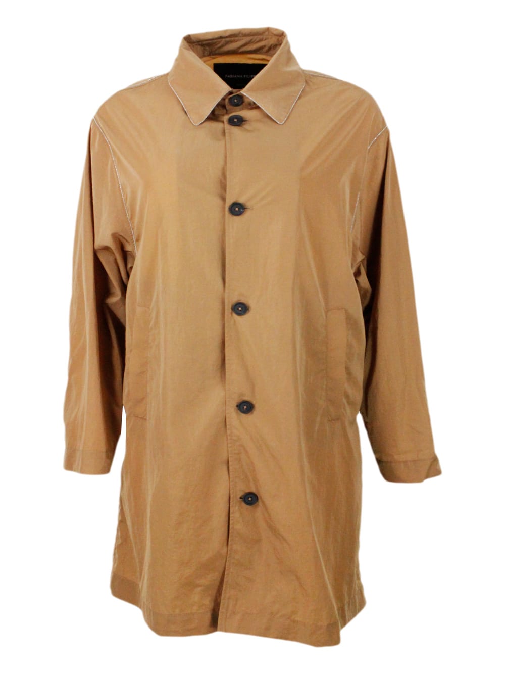 Shop Fabiana Filippi Raincoat In Brown