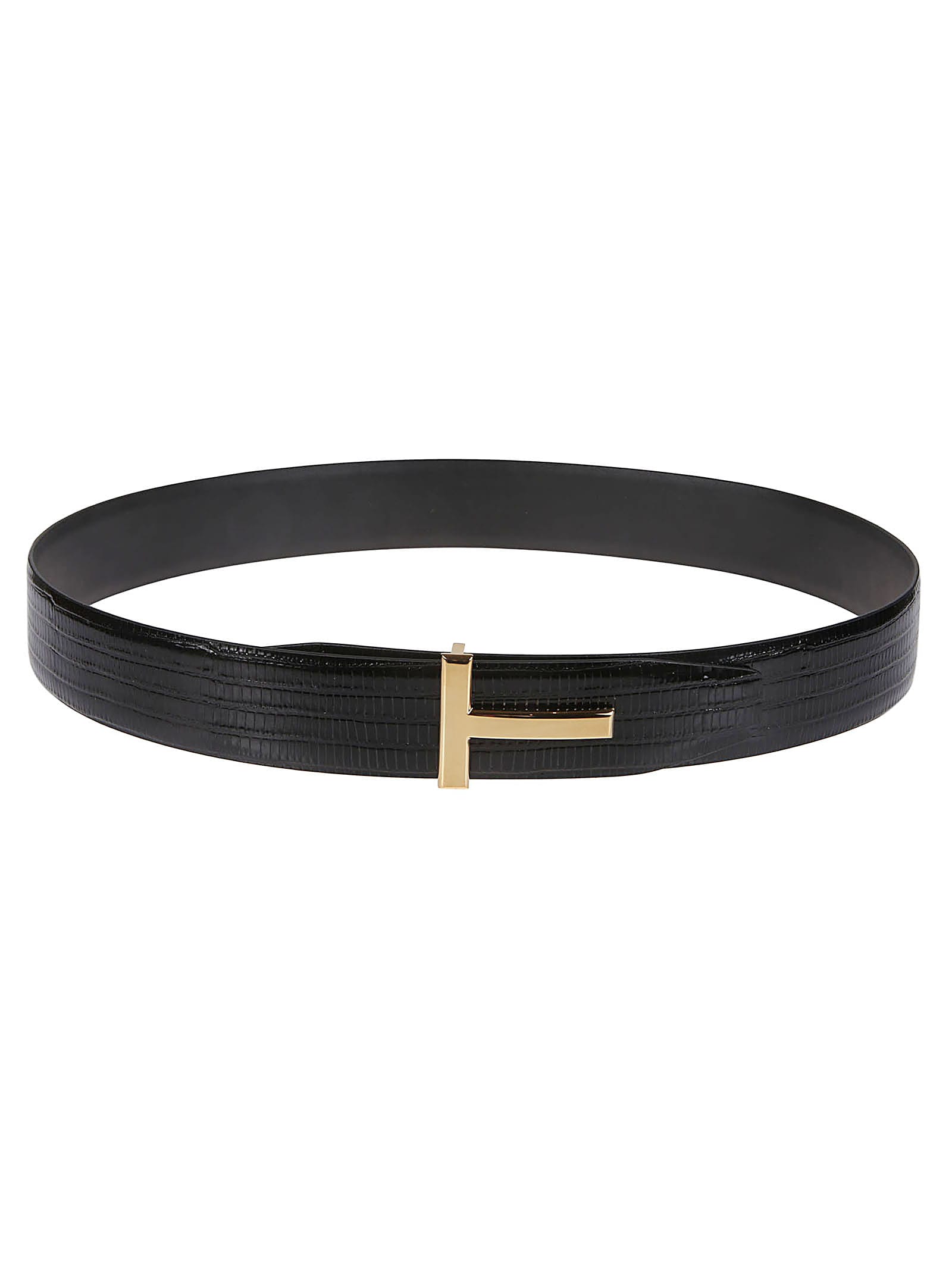 Shop Tom Ford Reversible T Belt In Black
