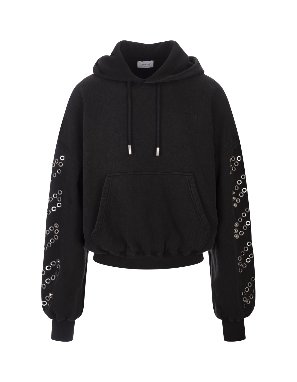 Shop Off-white Black Hoodie With Diag Stripe Decoration