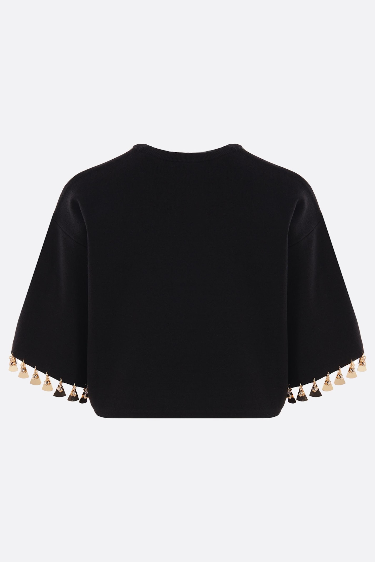 Rabanne Silk And Cotton Blend Cropped Sweater In Black