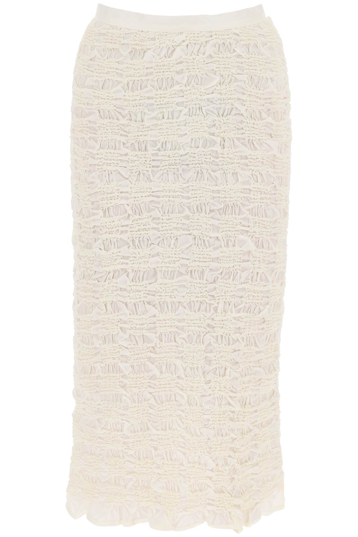 Shop Cecilie Bahnsen Ugne Midi Skirt In Ivory (white)