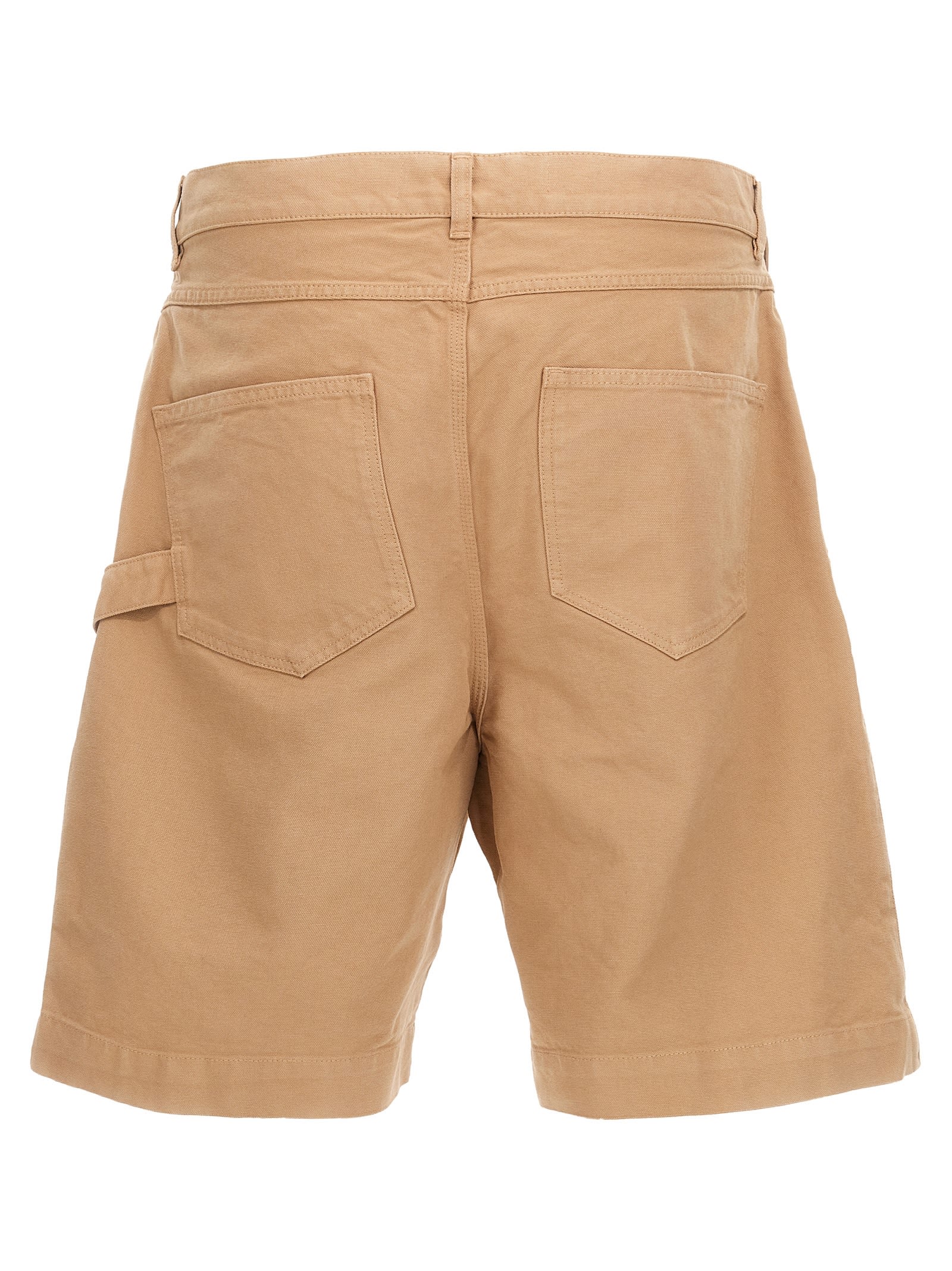 Jw Anderson Beige Bermuda Shorts With Patch Pocket With Logo On The Front In Beige