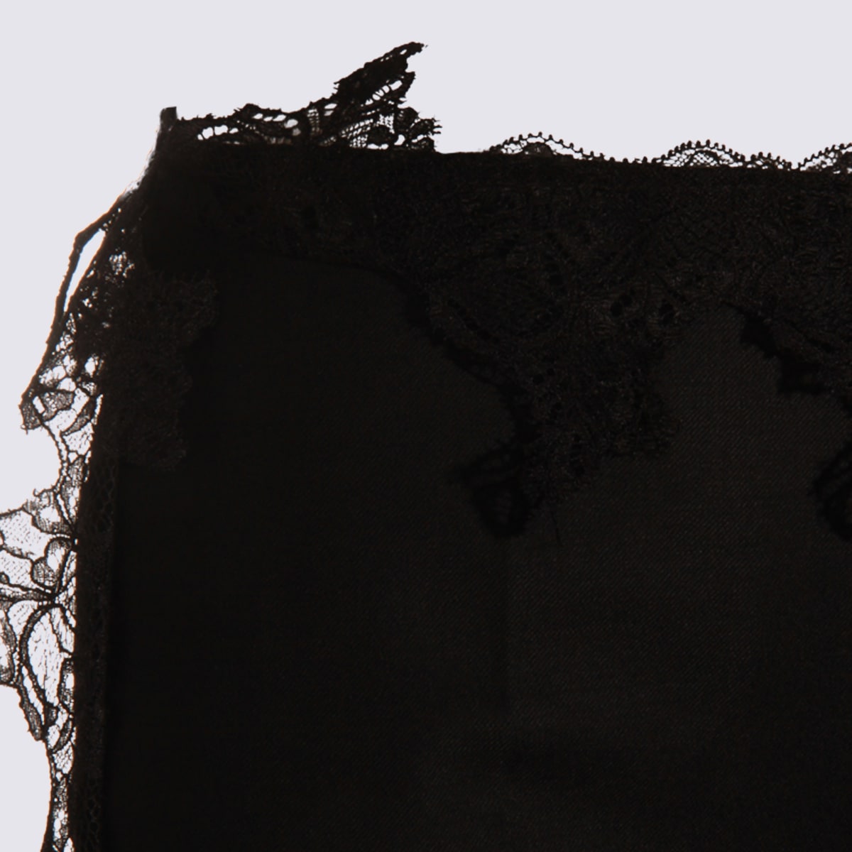 Blumarine Slim Fit High Waist Lace Detailing Trousers In Black