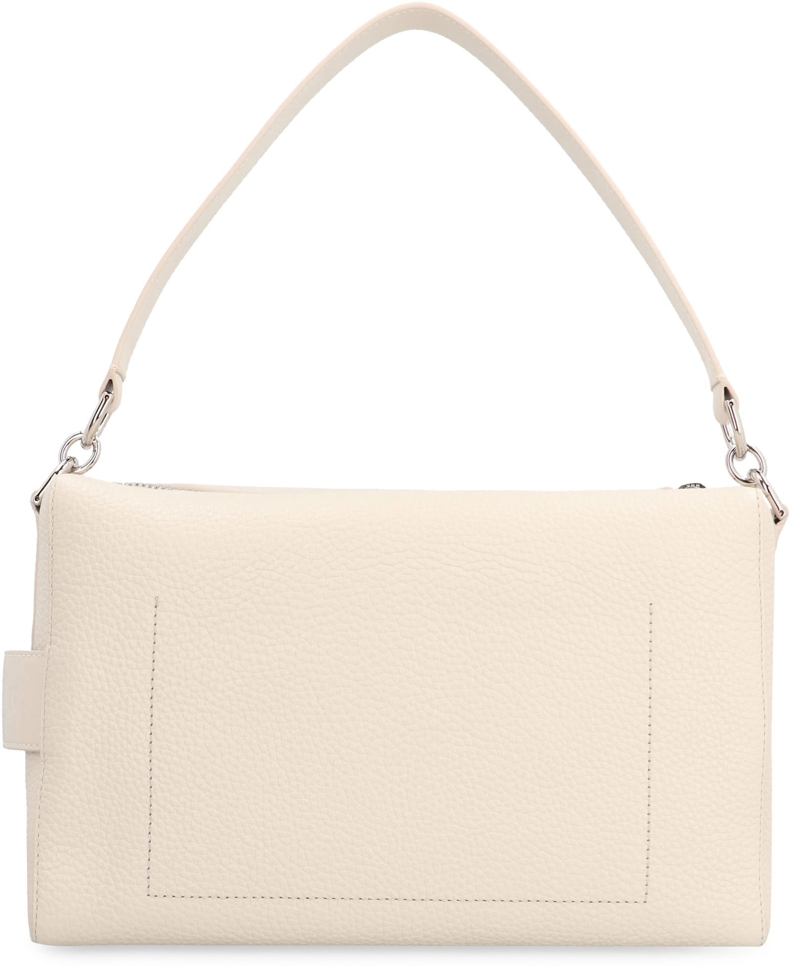 Shop Hogan Script Leather Boston Bag In Ivory