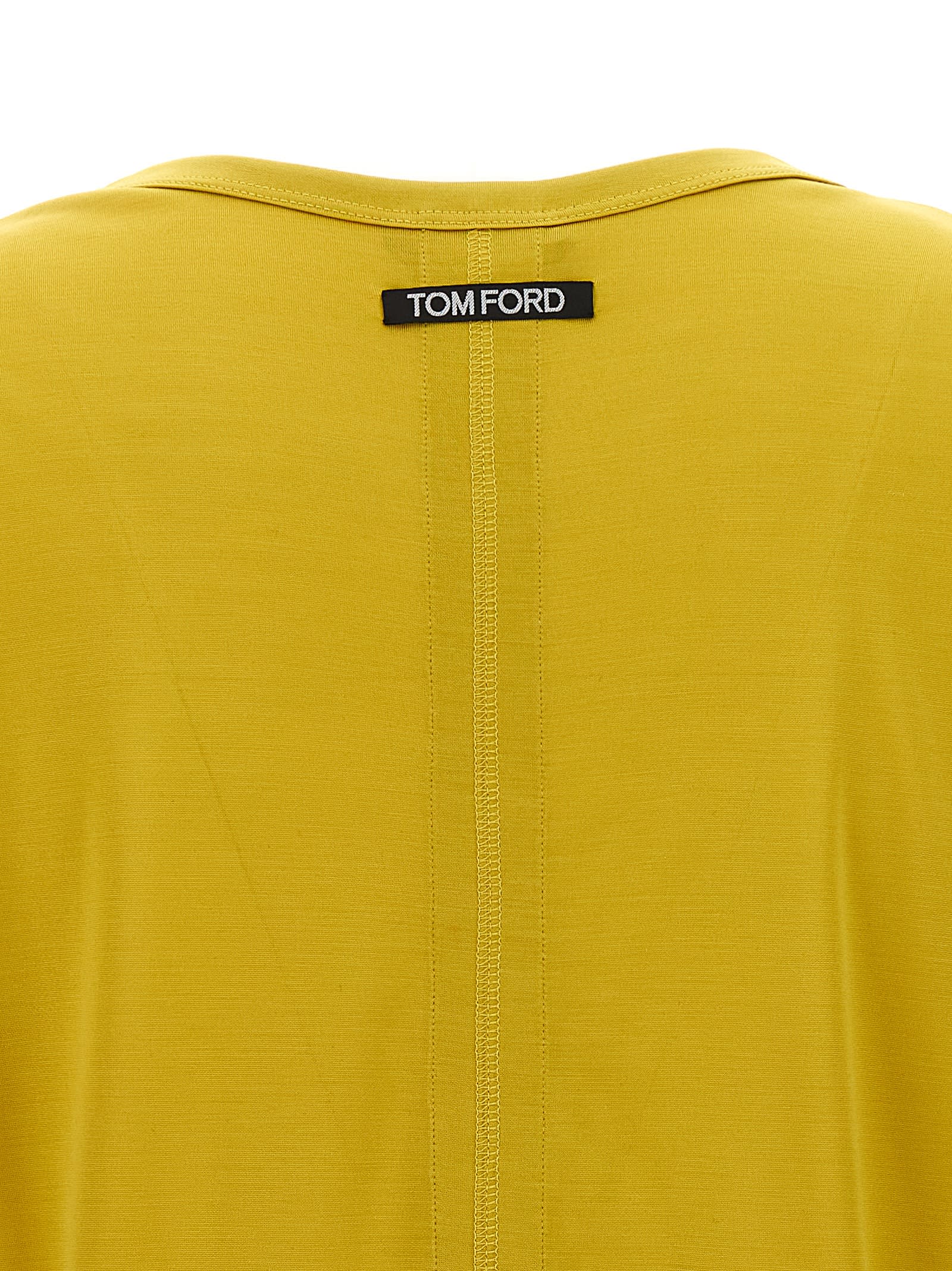 Shop Tom Ford Silk T-shirt In Yellow