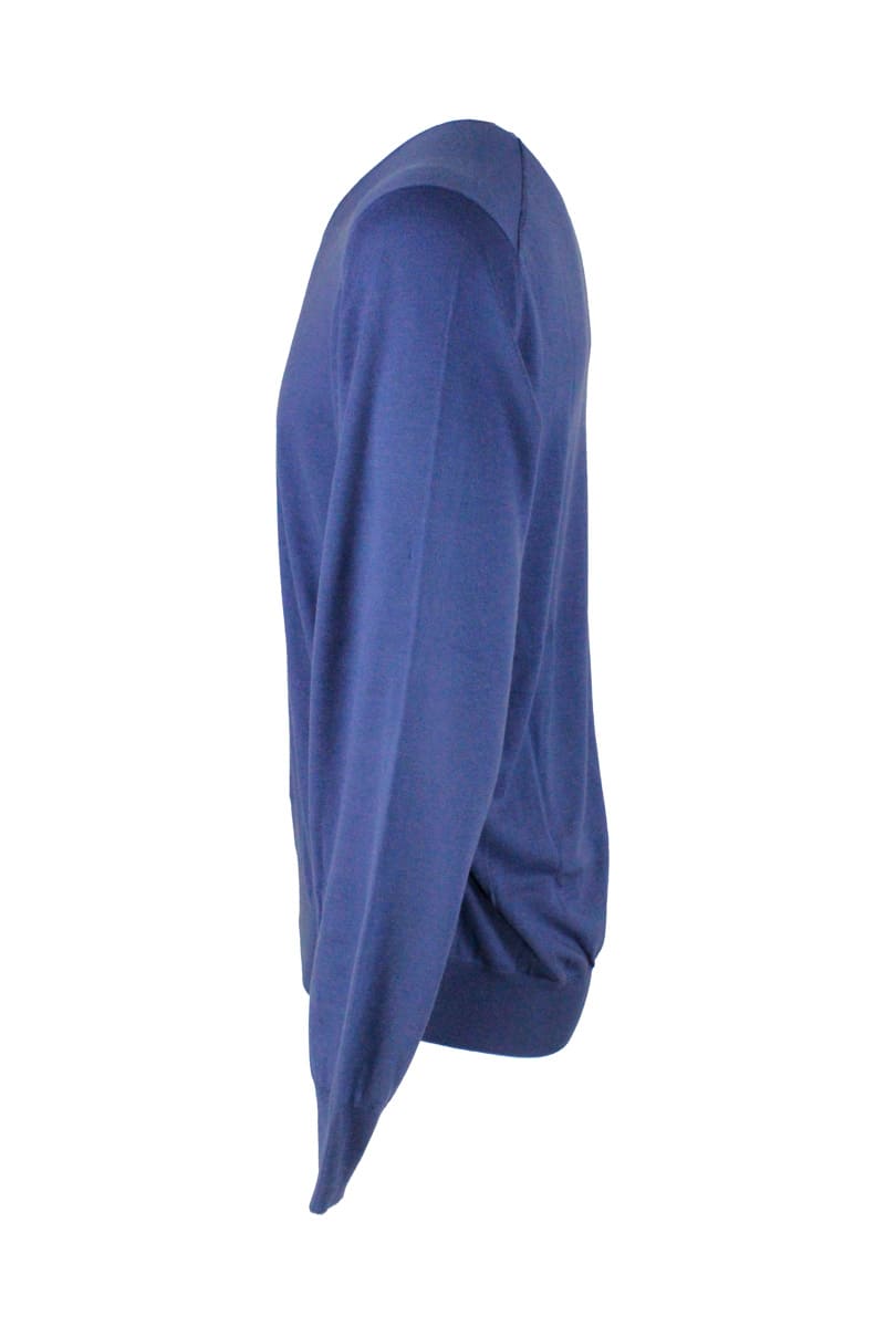 Brunello Cucinelli Wool And Cashmere Sweater In Blu