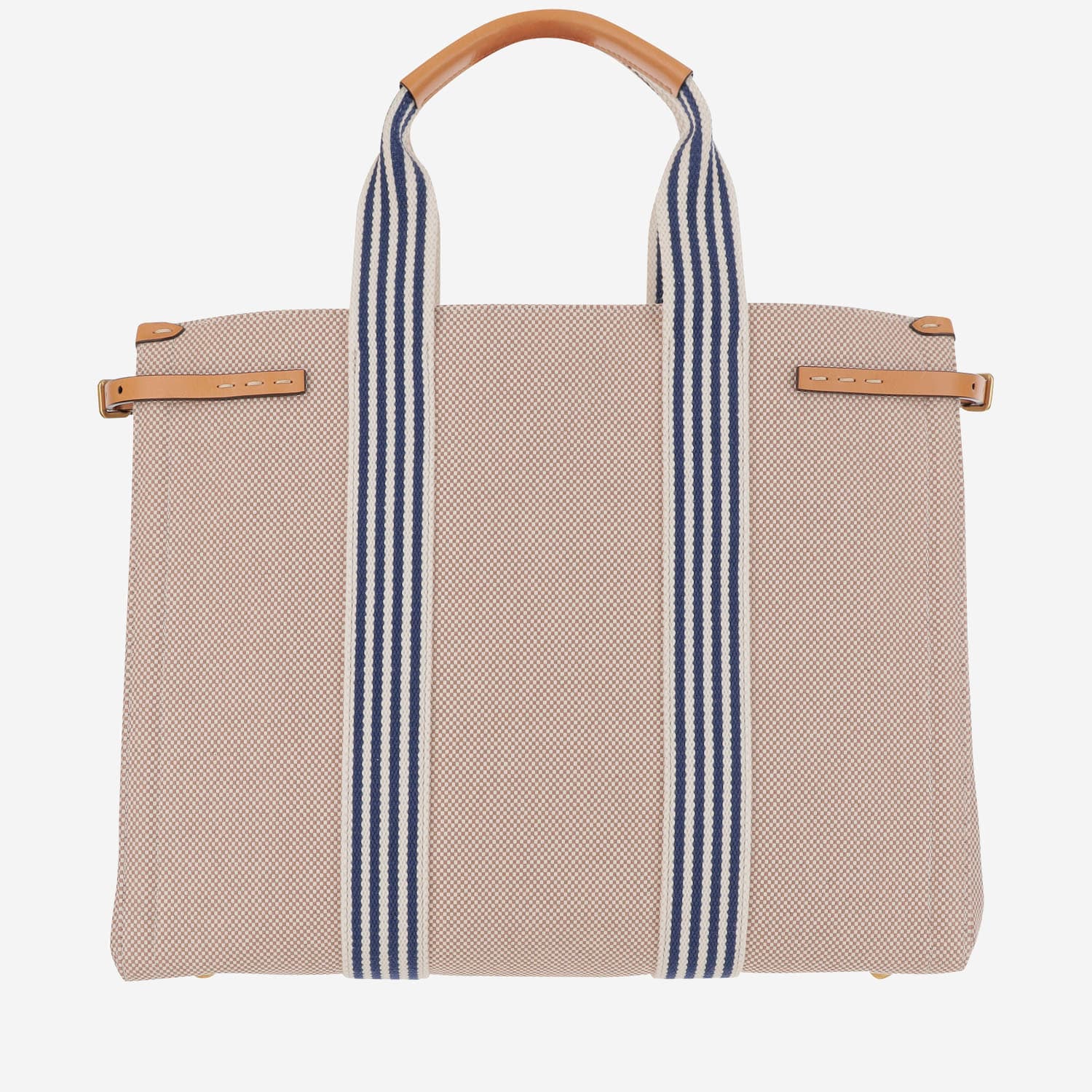 Valentino Cotton Tote Bag In Naturale/tobacco/bianco/blue/natural Cam