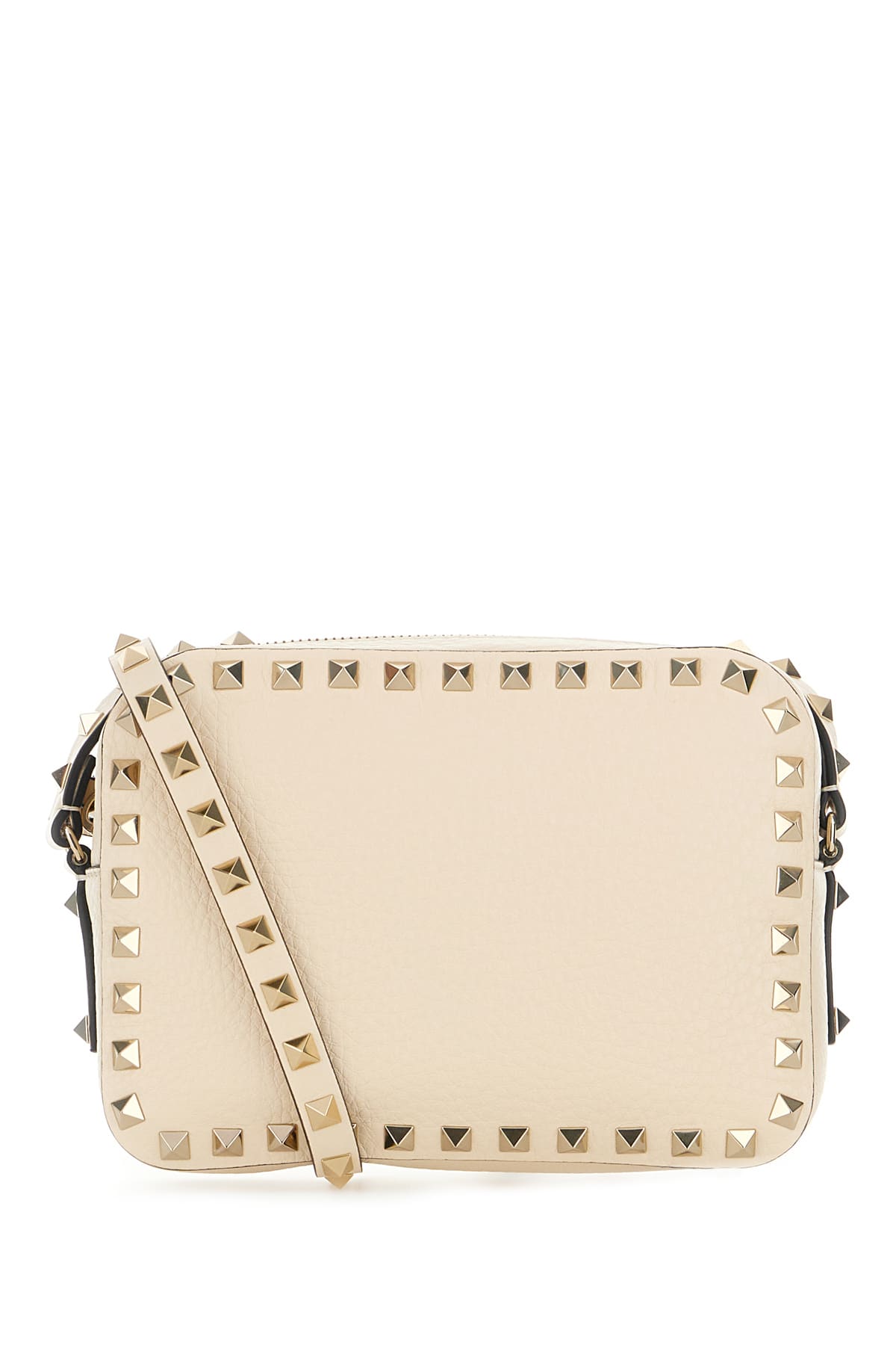 Shop Valentino Sand Leather Crossbody Bag In Light Ivory