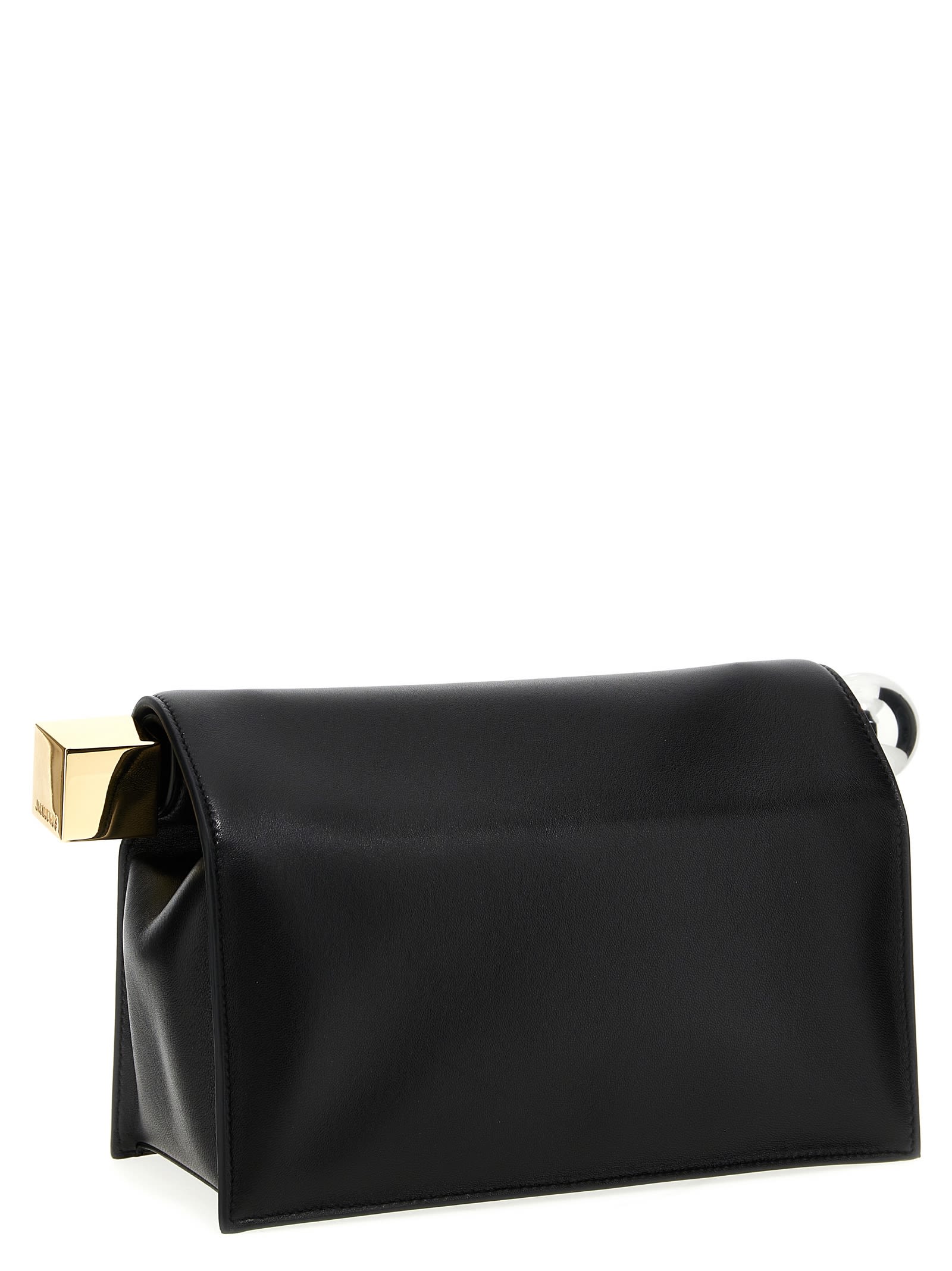 Jacquemus Black Rond Carre Clutch In Black
