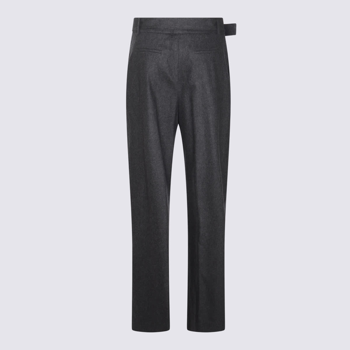 Shop Eleventy Dark Grey Wool Pants