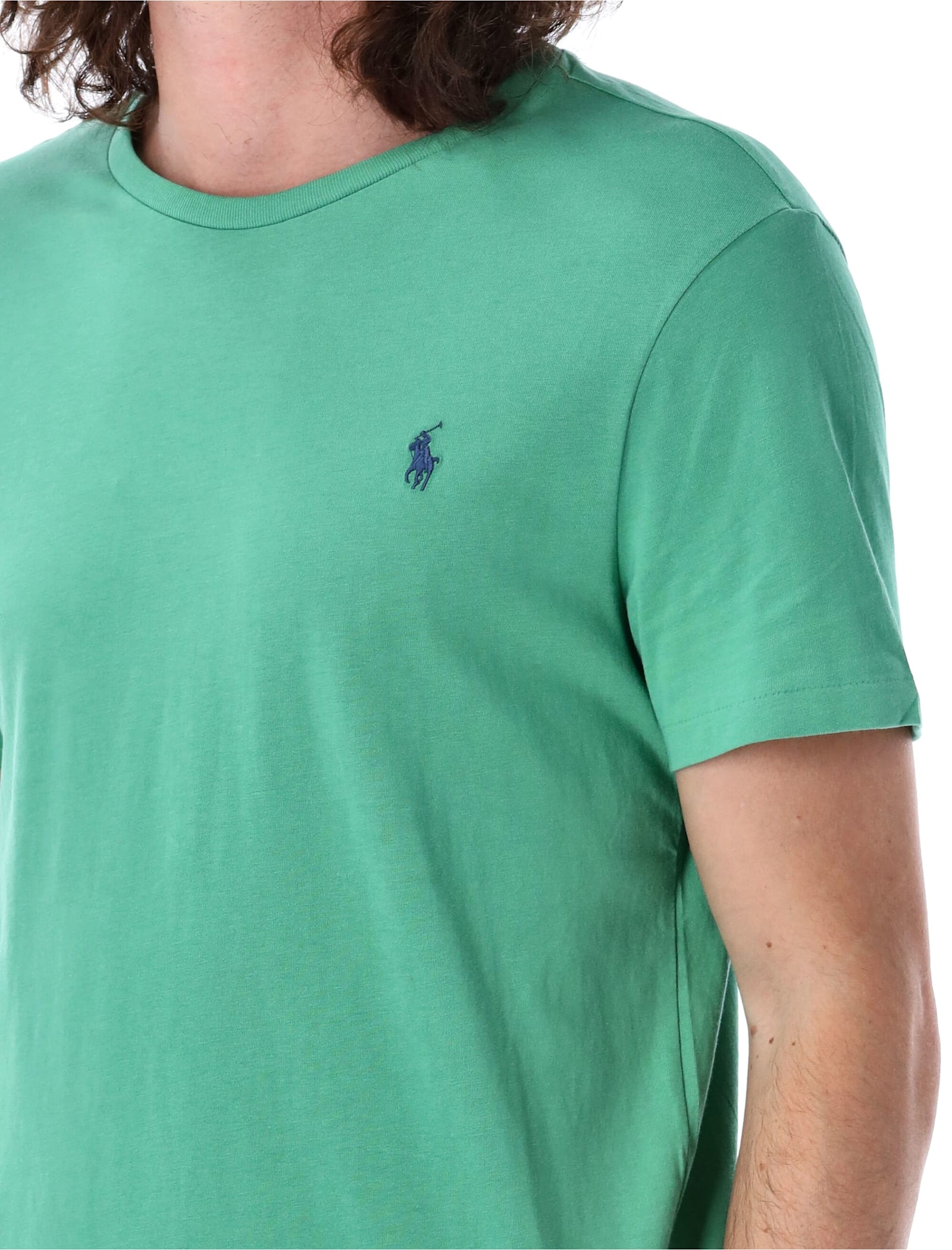 Polo Ralph Lauren Embroidered-logo Cotton T-shirt In Raft Green