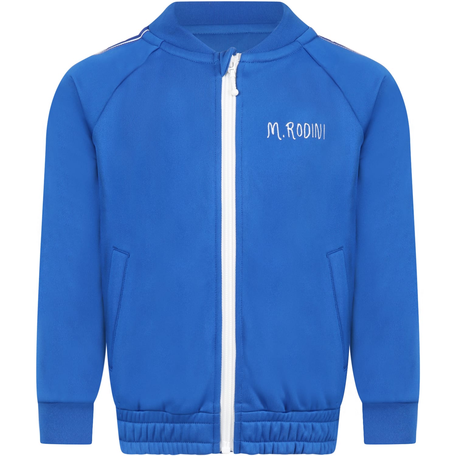 Mini Rodini Blue Jacket For Kids With Logo
