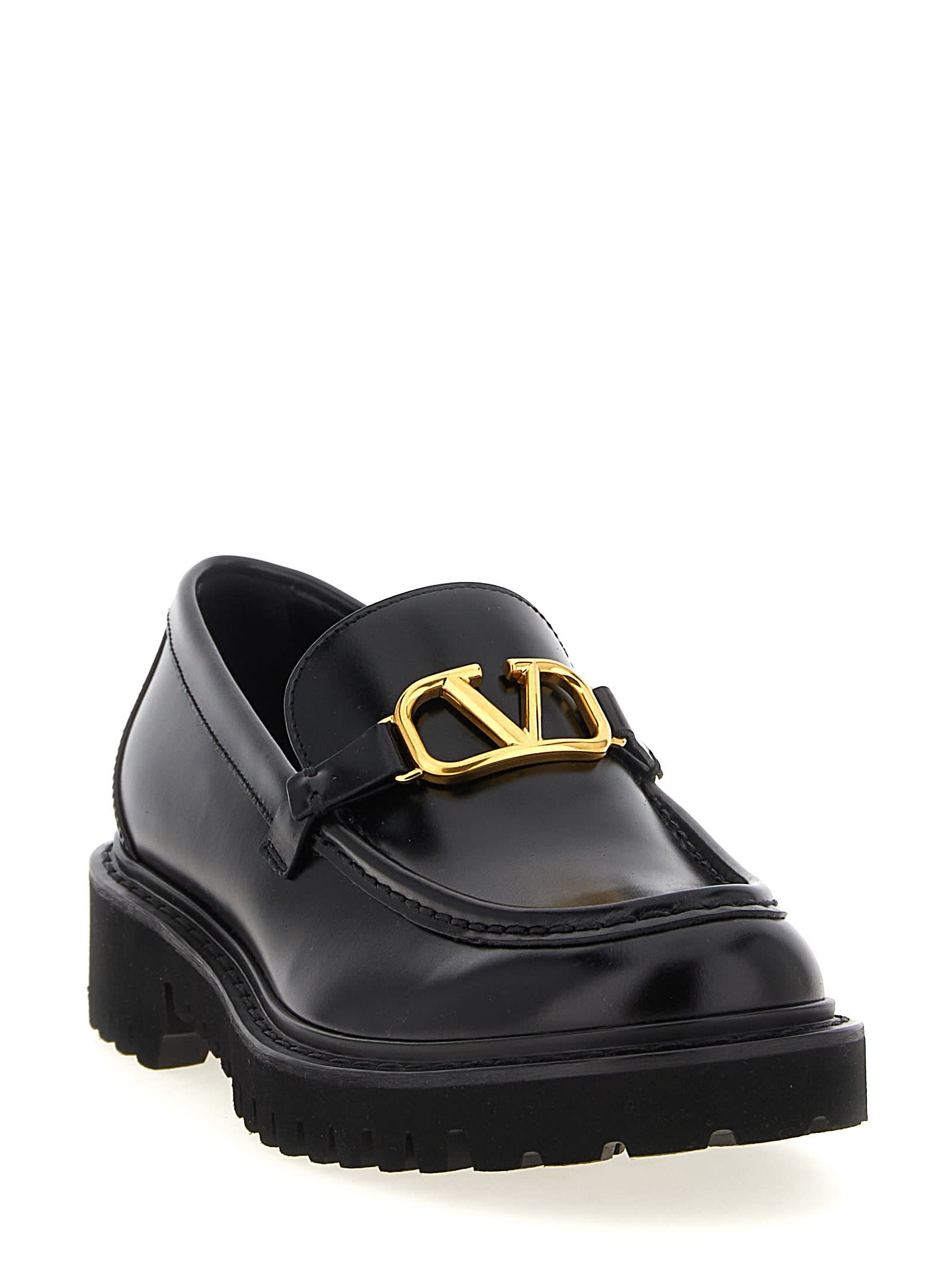 Valentino Garavani Vlogo Signature Loafers In Black