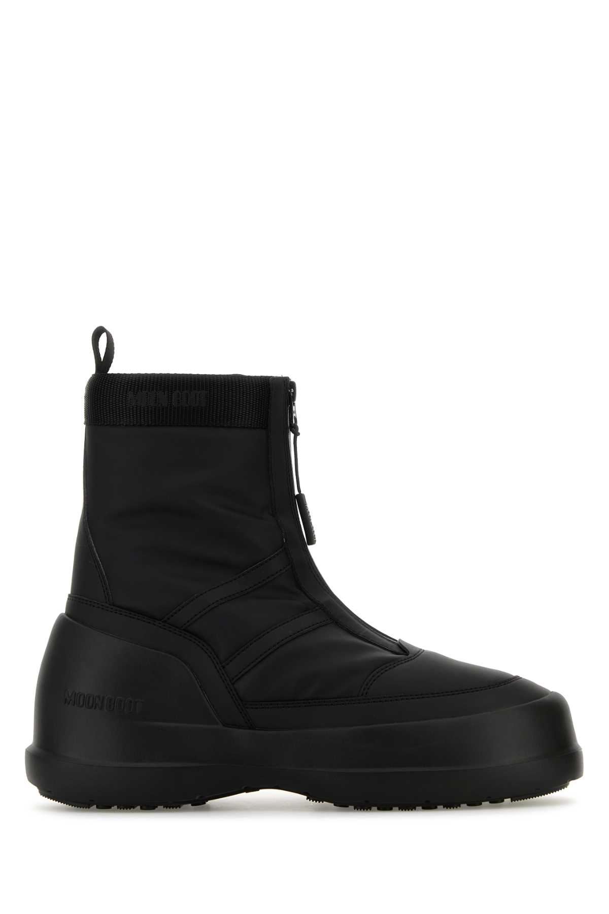 Black Rubber Luna Ankle Boots