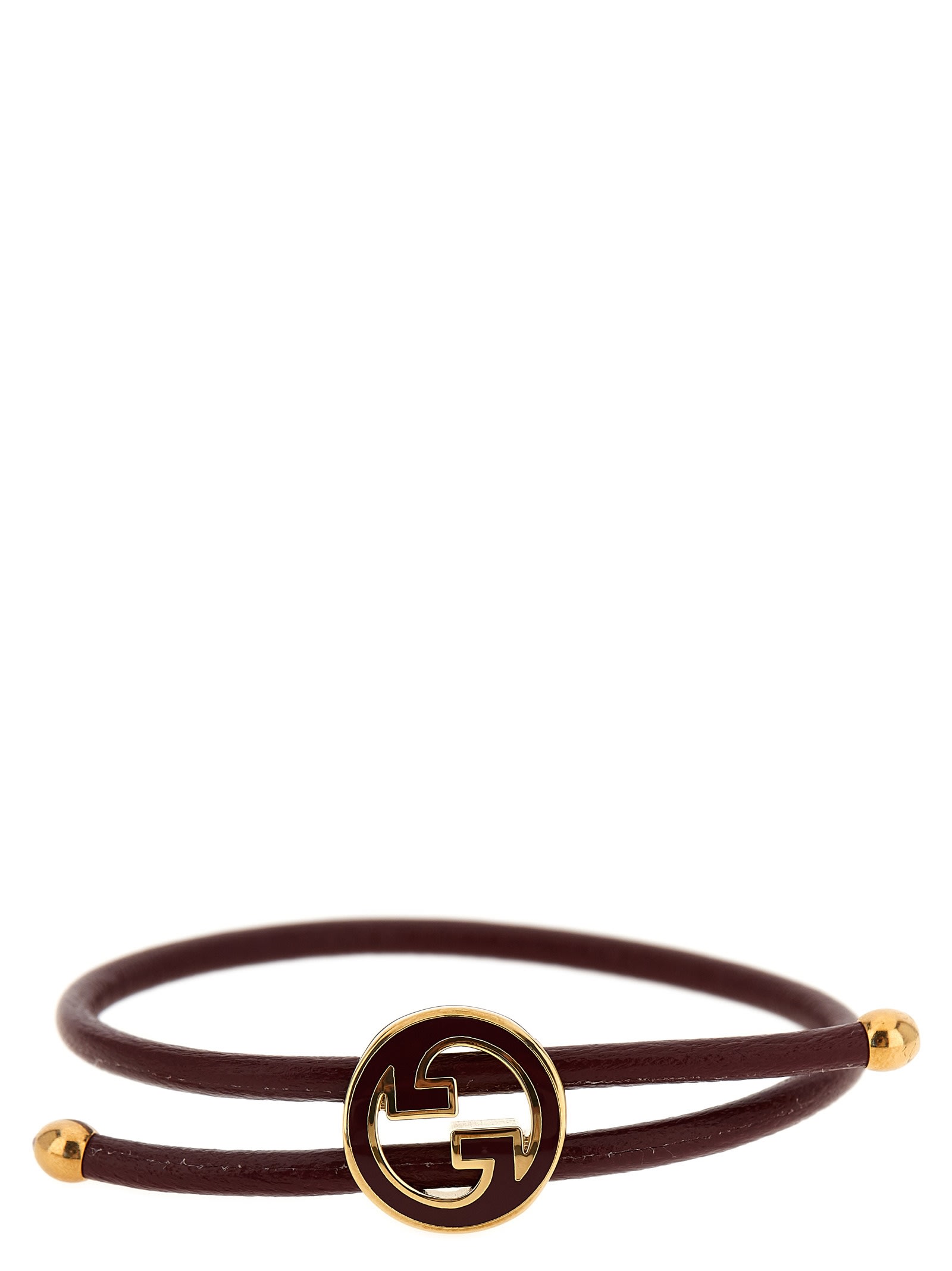 Gucci Double Band Bracelet Adjustable Fit In Burgundy