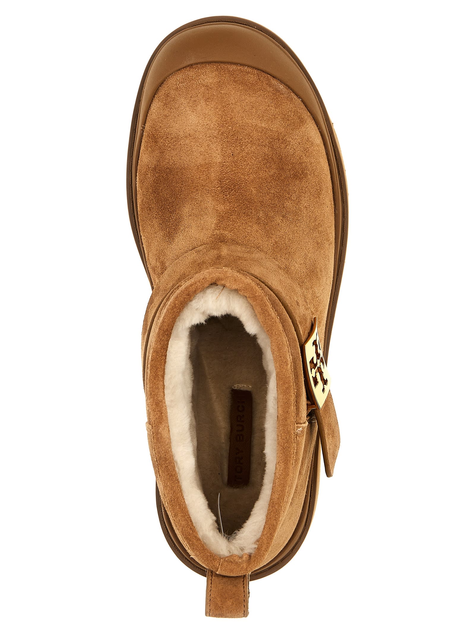 Tory Burch Mellow Platform Ankle Boots With In Chestnut