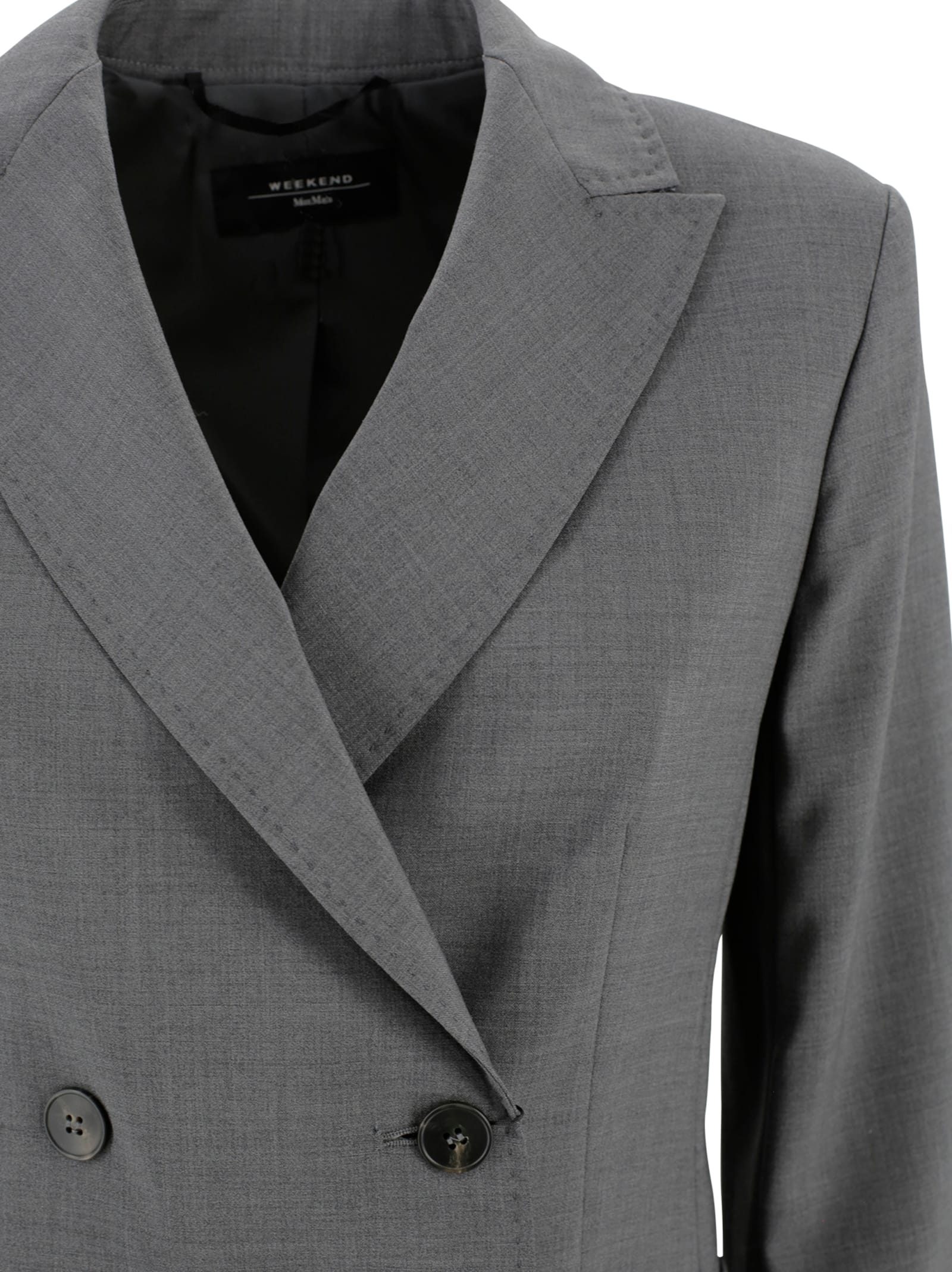 Weekend Max Mara Blazer Tailored Peak Lapels In Gray