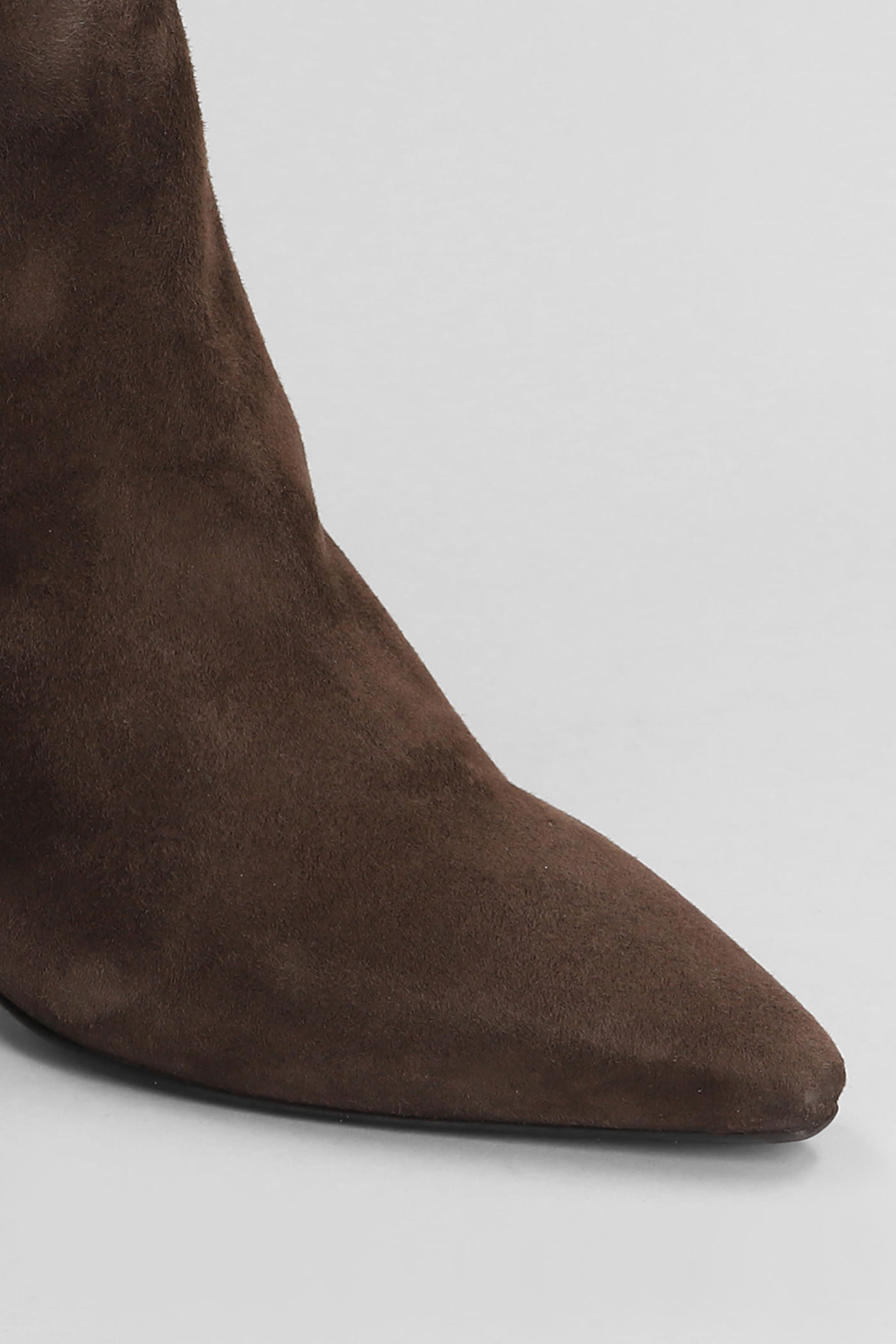 Shop Julie Dee Texan Ankle Boots In Dark Brown Suede