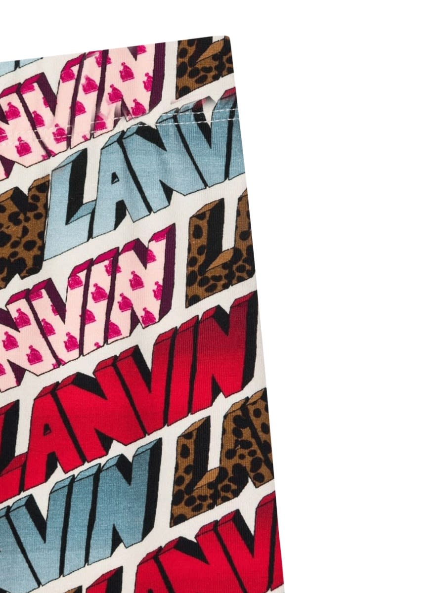 Shop Lanvin Allover Logo Leggings In Multicolour