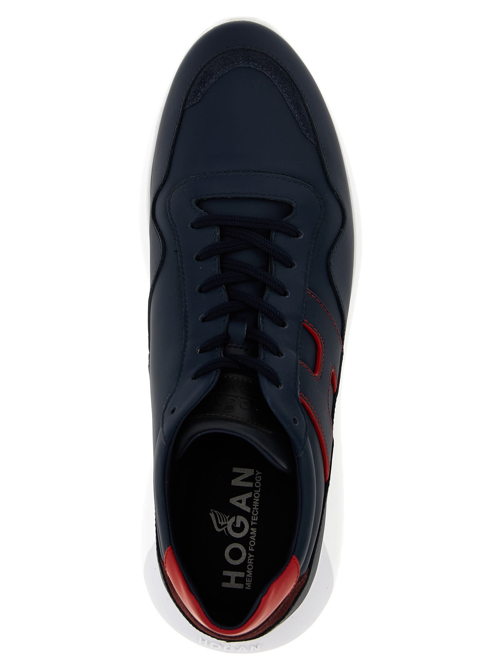 Hogan Navy Blue Interactive3 Low Top Sneakers In Blue