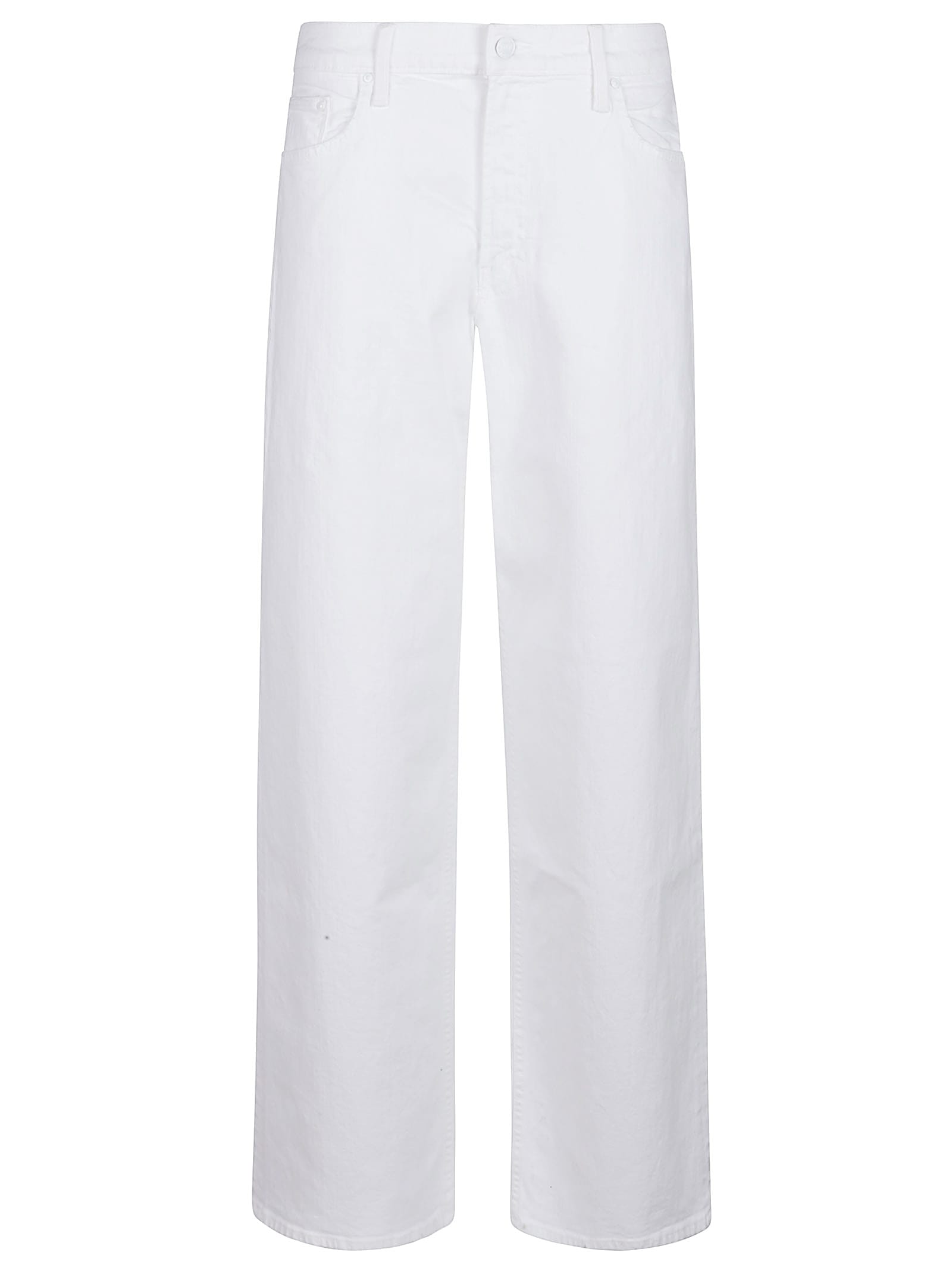 Mother The Rambler Zip Ankle Jeans In White