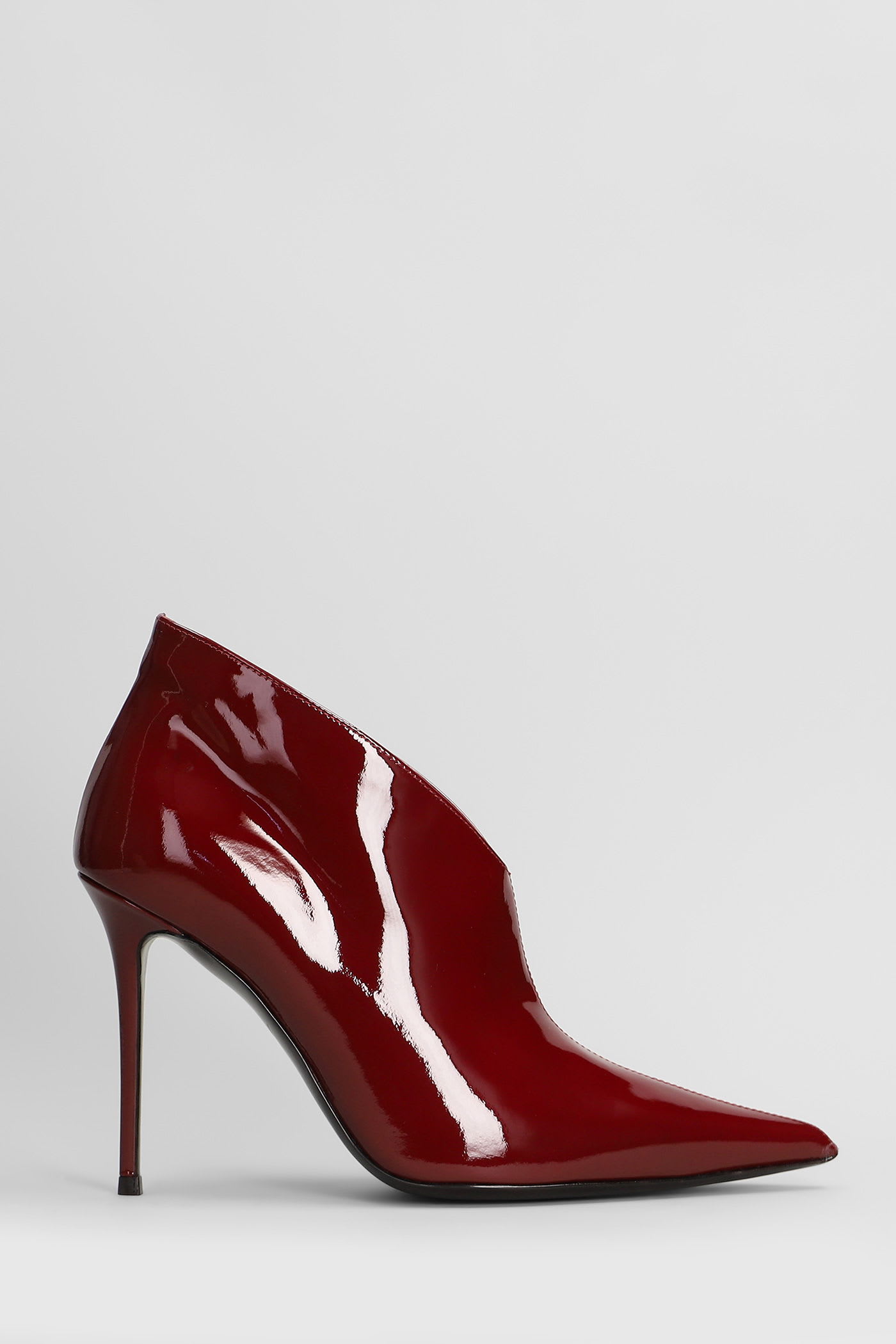 Giuseppe Zanotti Raquel 105 High Heels Ankle Boots In Bordeaux Patent Leather In Burgundy