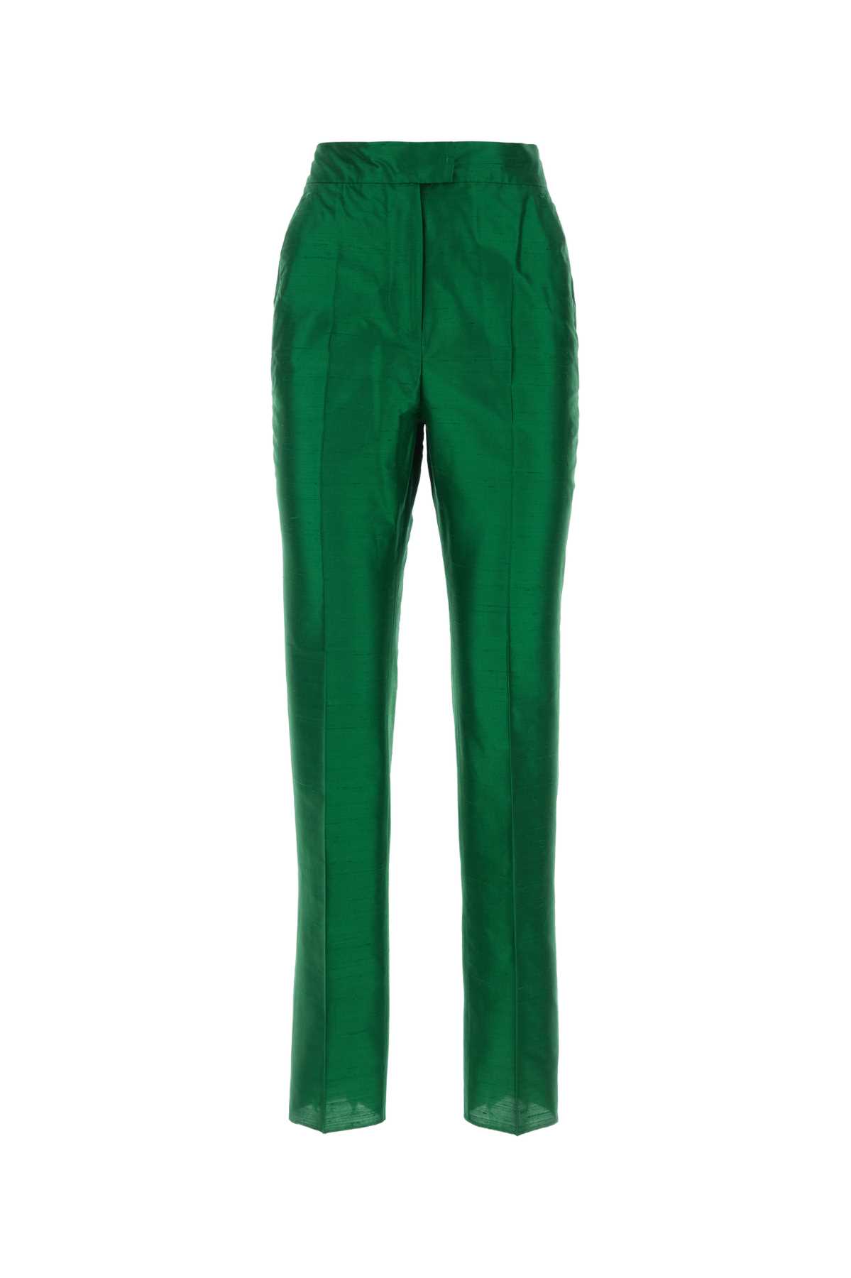 Shop Max Mara Green Taffeta Caladio Pant In 012