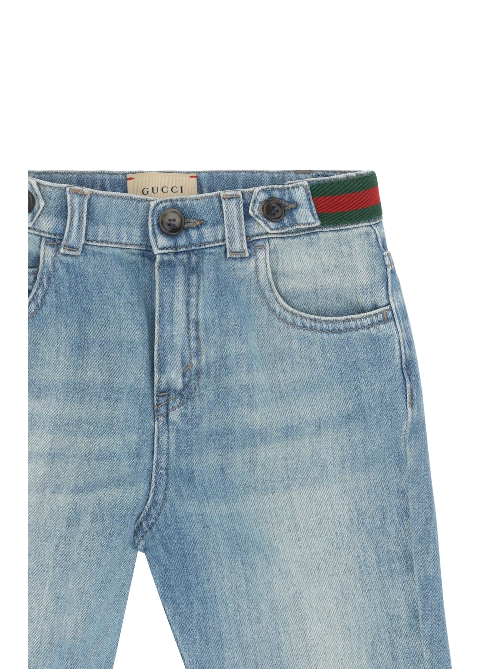 Shop Gucci Jeans For Boy In Blue