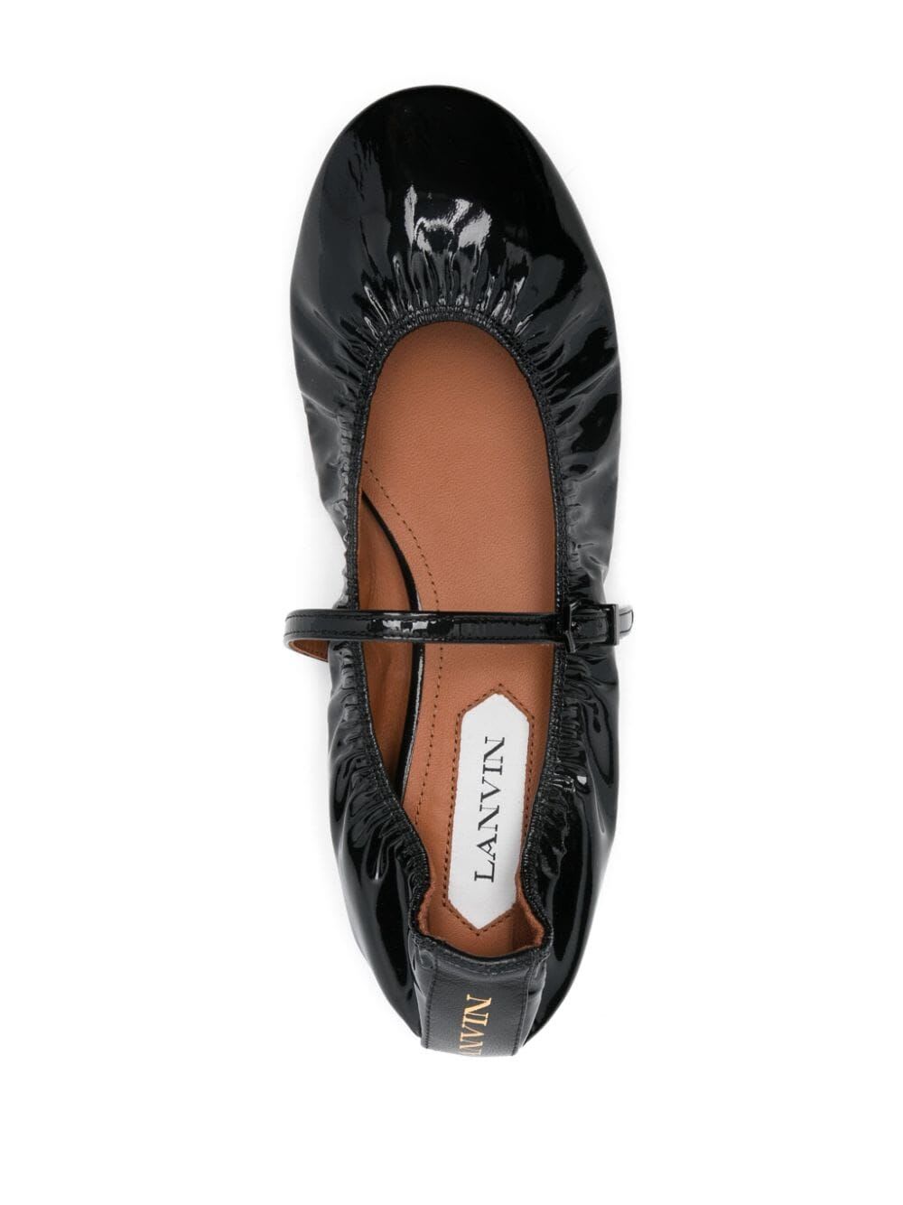 Shop Lanvin Ballerina With Strap In Black