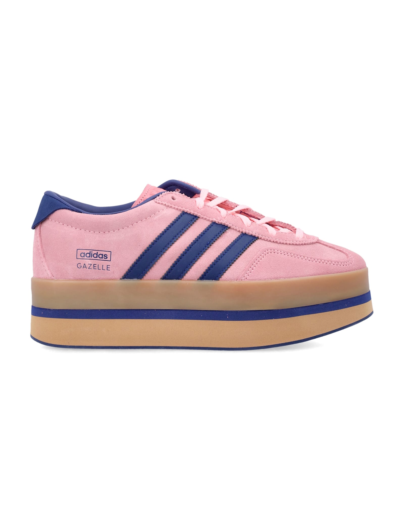 Adidas Originals Adidas Gazelle Stack Women S Platform Sneakers In Pink Suede And Navy Leather In Pink