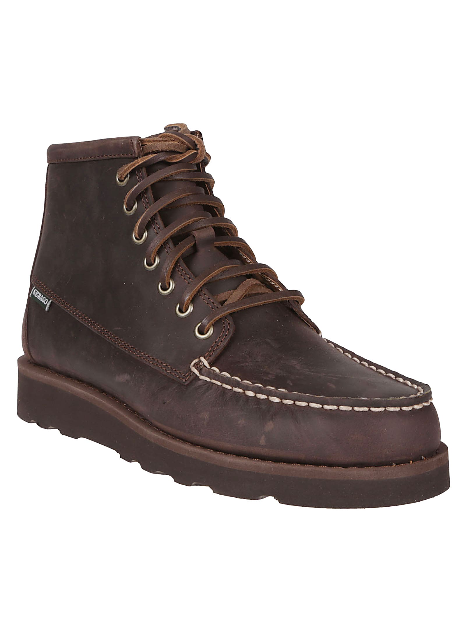 Shop Sebago Tala Mid Crazy Horse Ankle Boots In Total Dark Brown